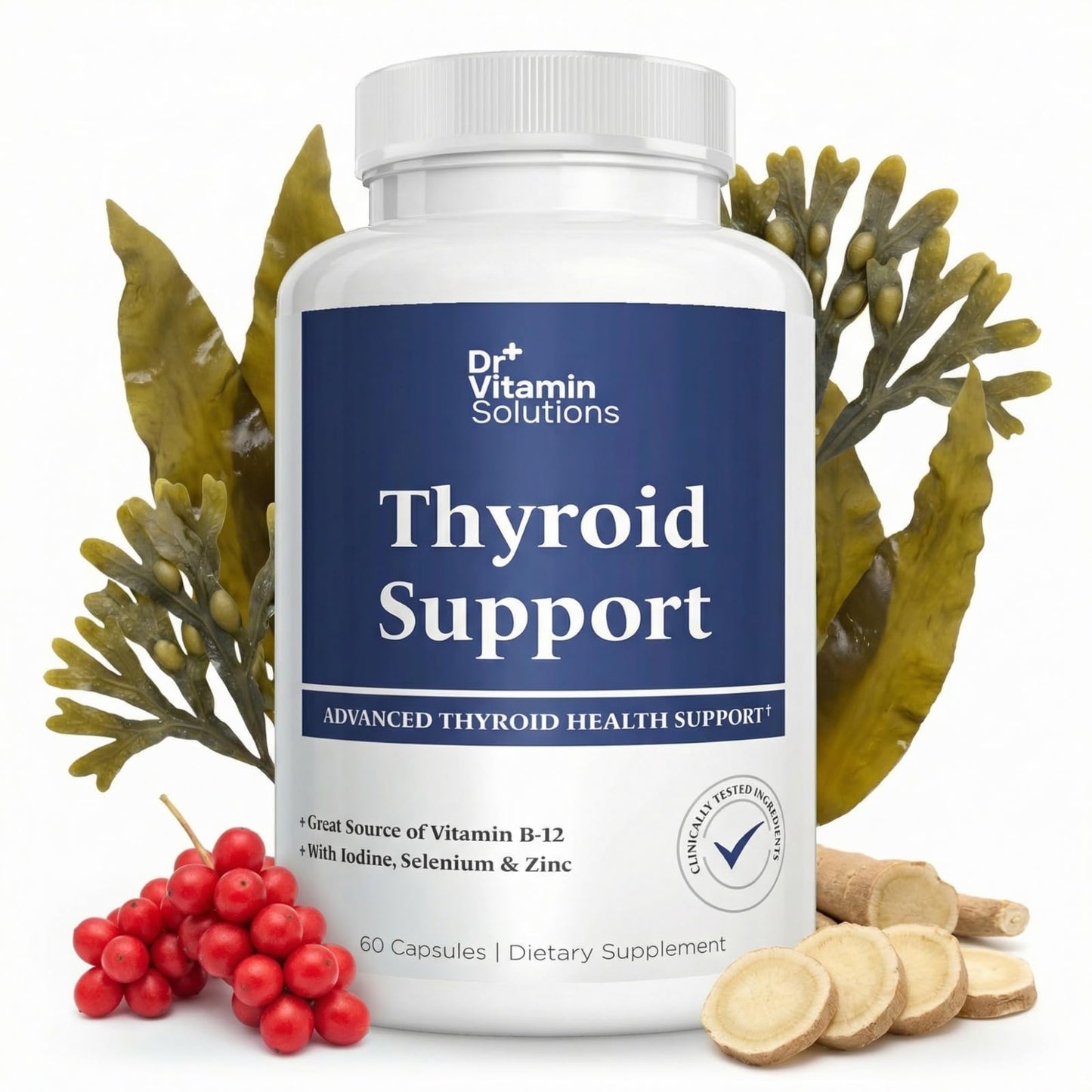 DR VITAMIN SOLUTIONS Thyroid Support Supplement for Women and Men with Iodine 1 Capsule