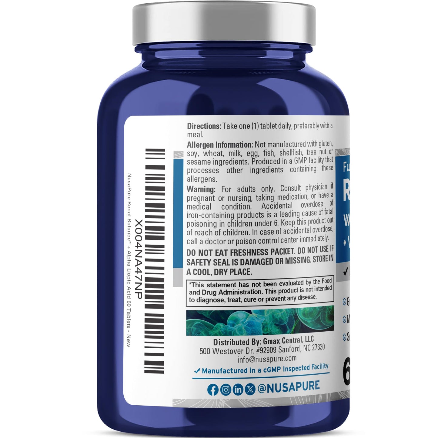 NusaPure Renal Balance Alpha Lipoic Acid 60 Tablets
