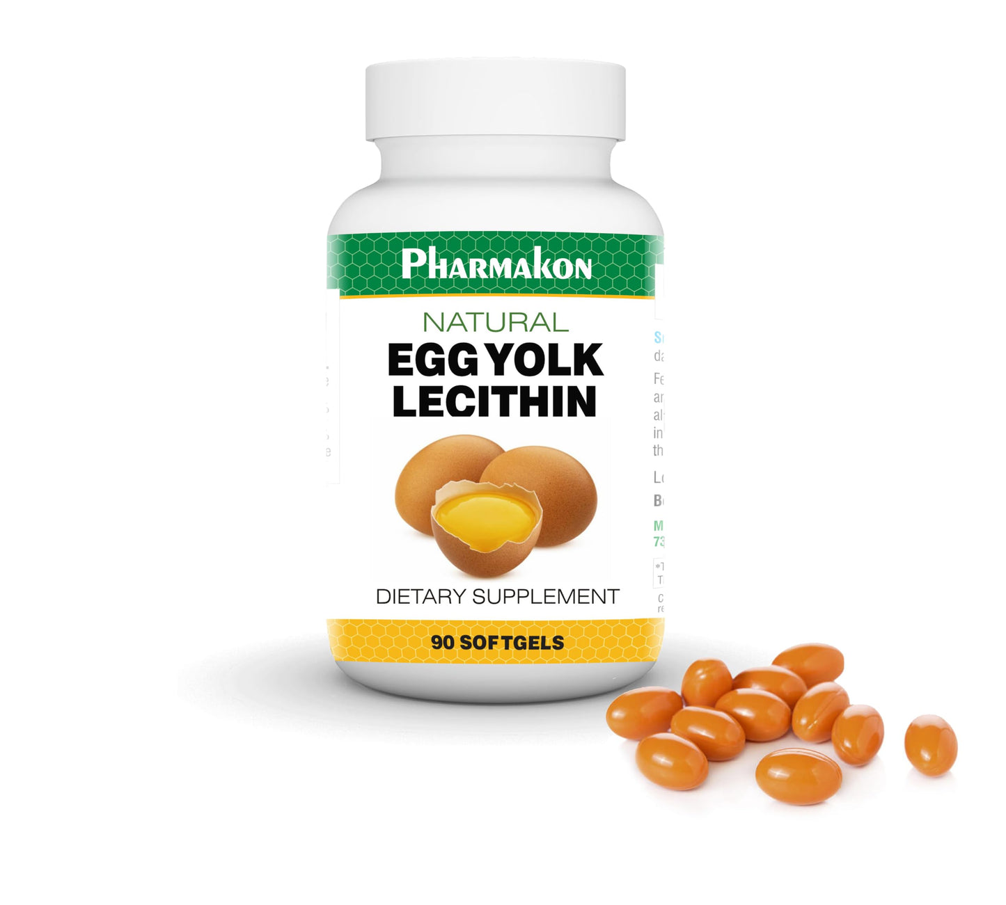 PHARMAKON Organic Egg Yolk Lecithin Softgel 90 Count