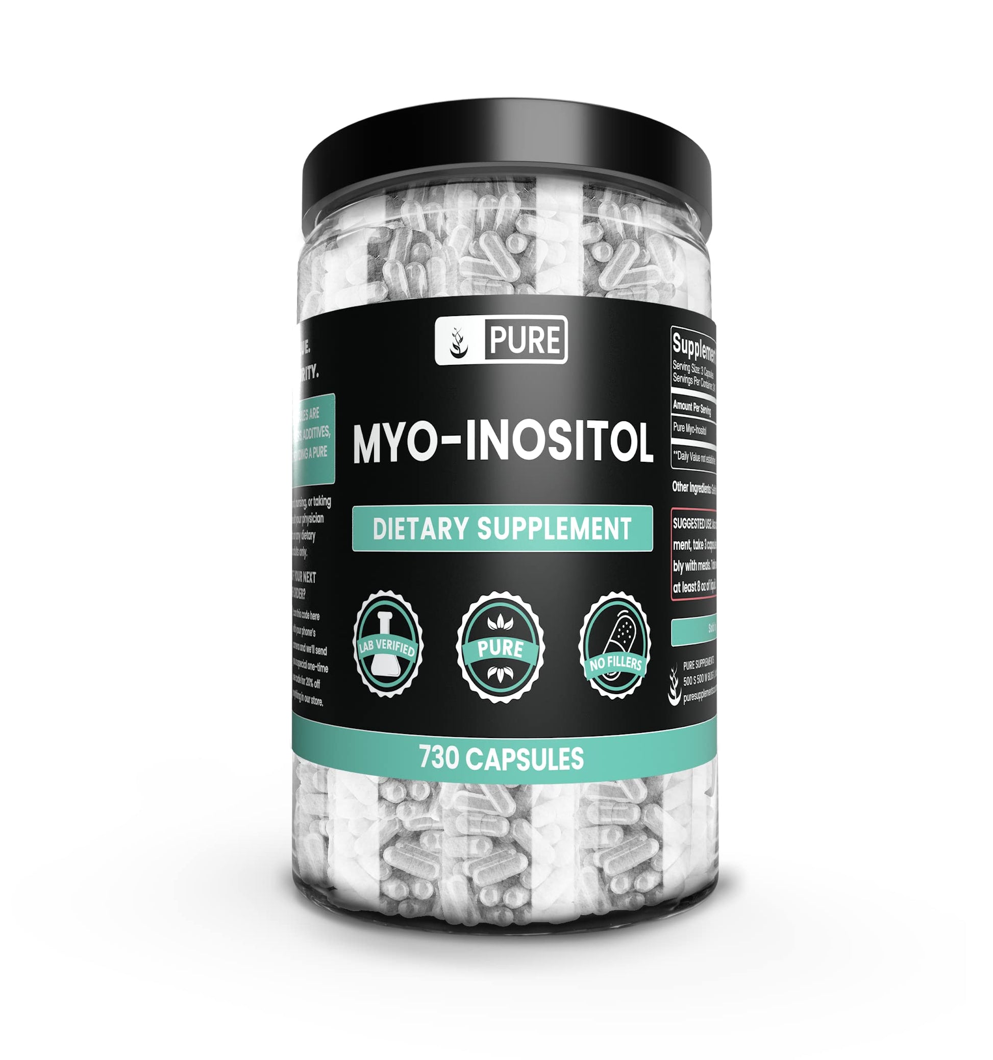 Pure Original Ingredients Myo-Inositol Capsules 730