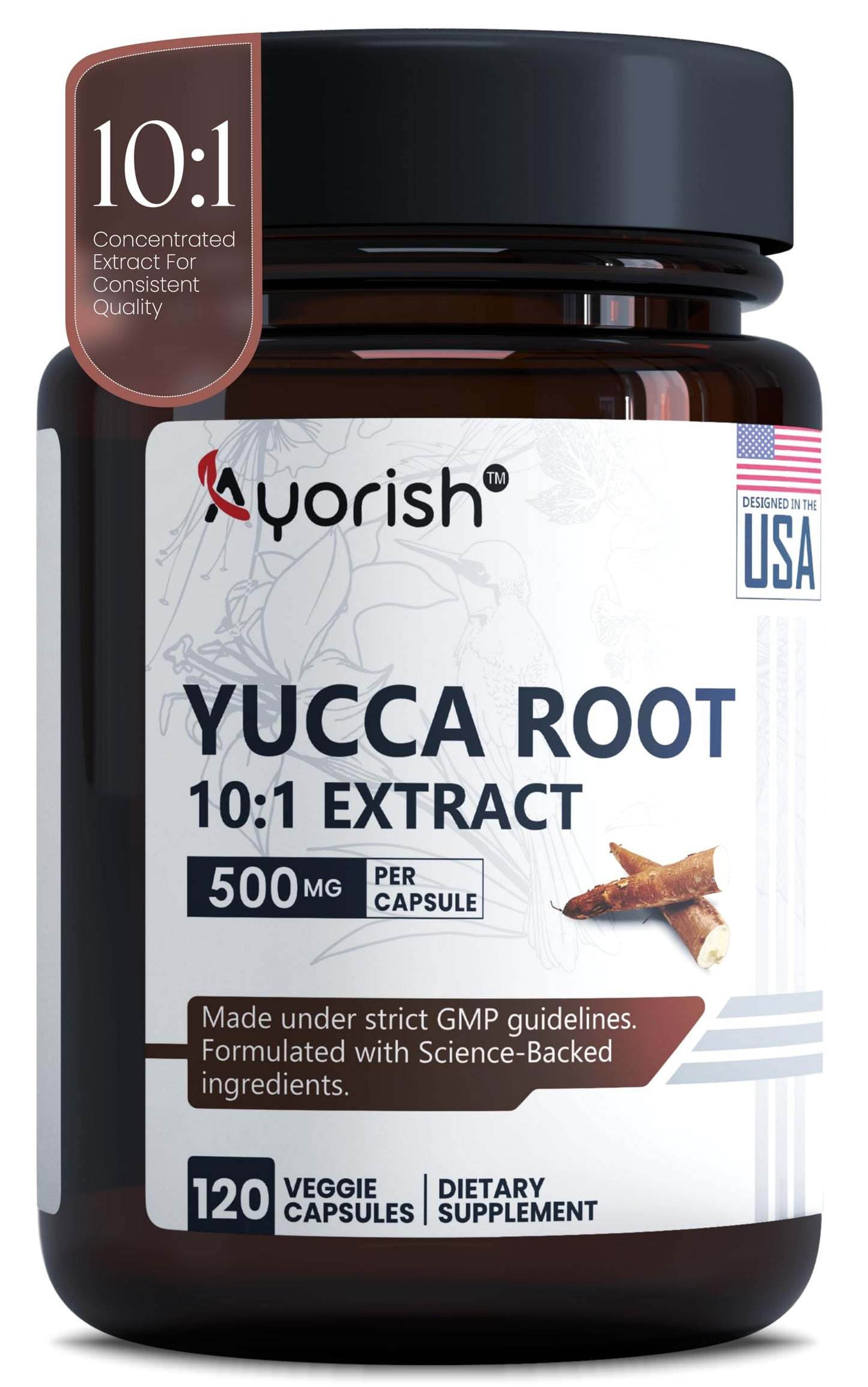 Ayorish Yucca Root Capsules 500mg 120 Count