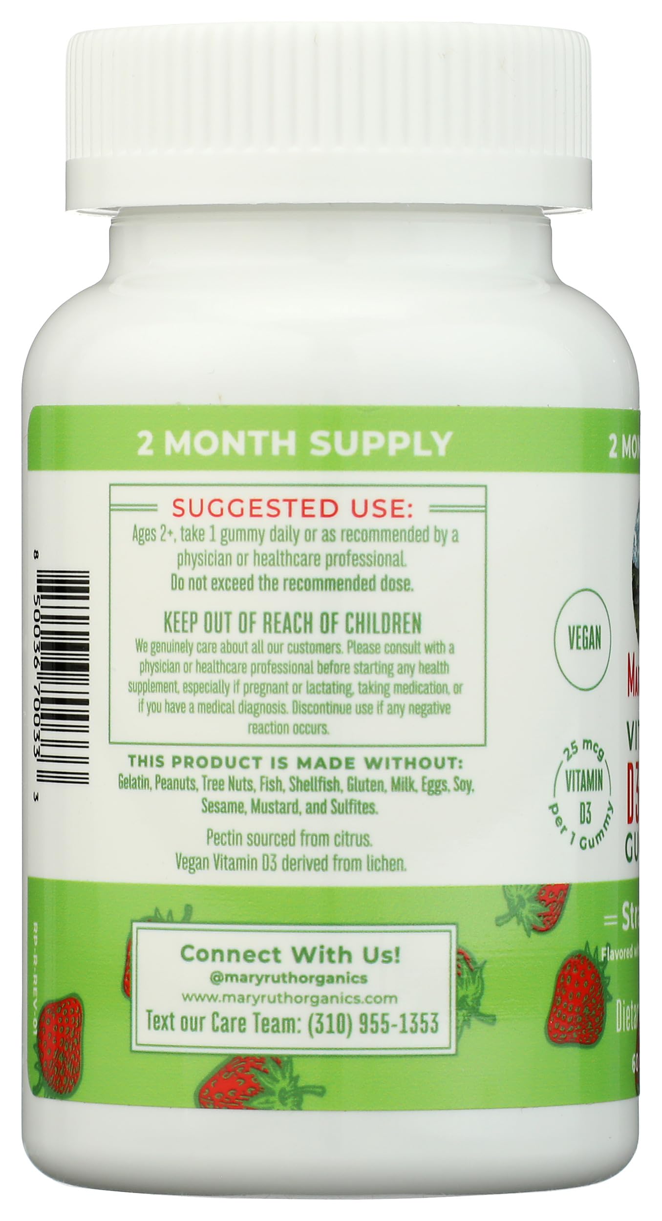 MARYRUTH'S Vitamin D3 B12 Capsule, 60 Capsules