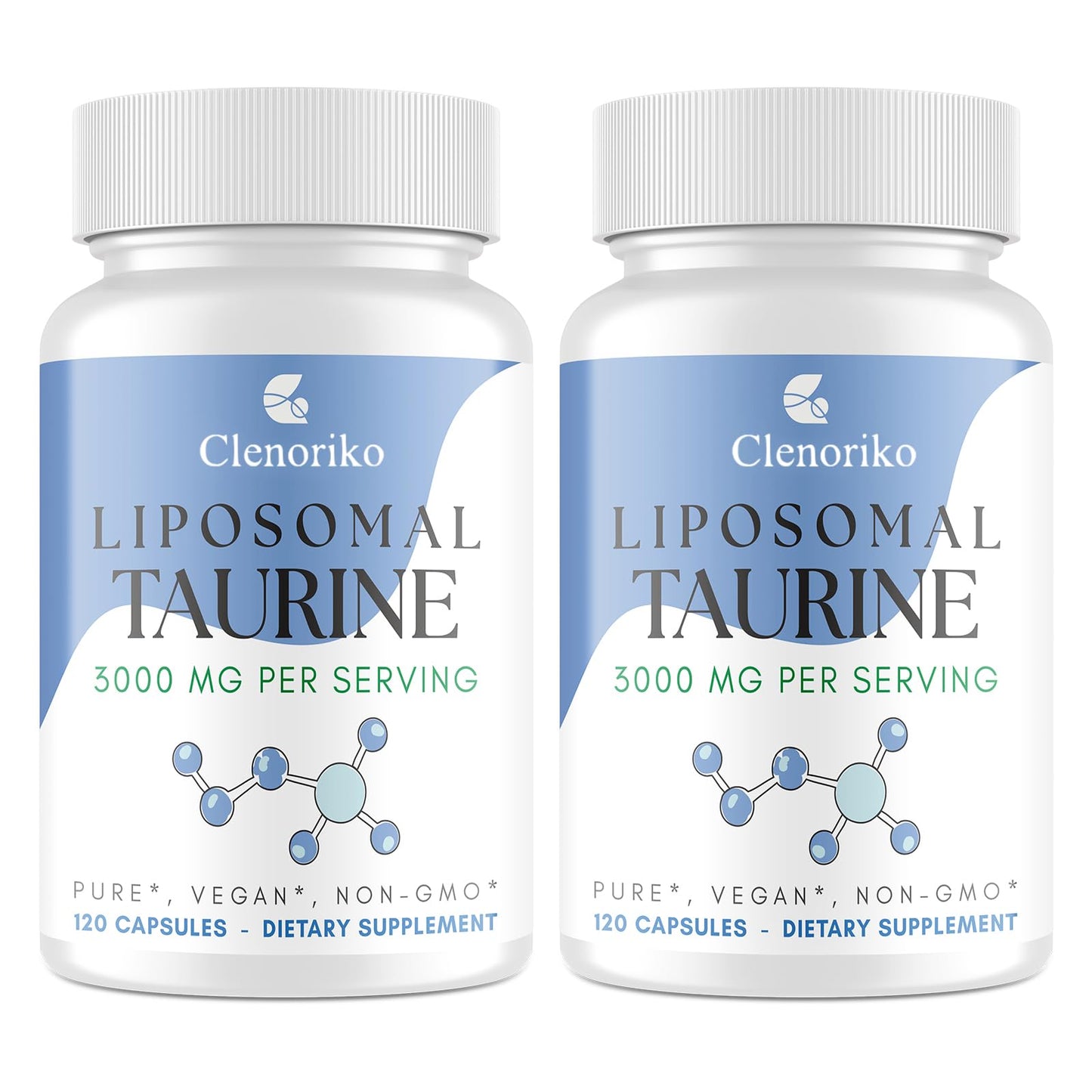 Clenoriko Liposomal Taurine Supplement 3000mg Taurine Capsules Free-Form for Cellular Energy, Muscle Function, Recovery & Focus, Hydration, Electrolyte Balance, Vegan, 240 Capsules