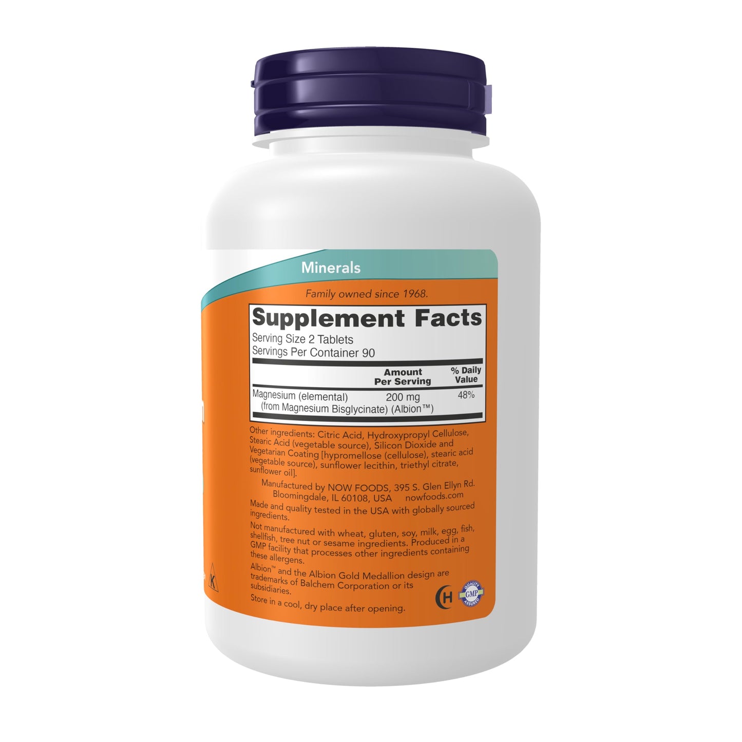 NOW Foods Magnesium Glycinate 100 mg Tablets, 180 Tablets