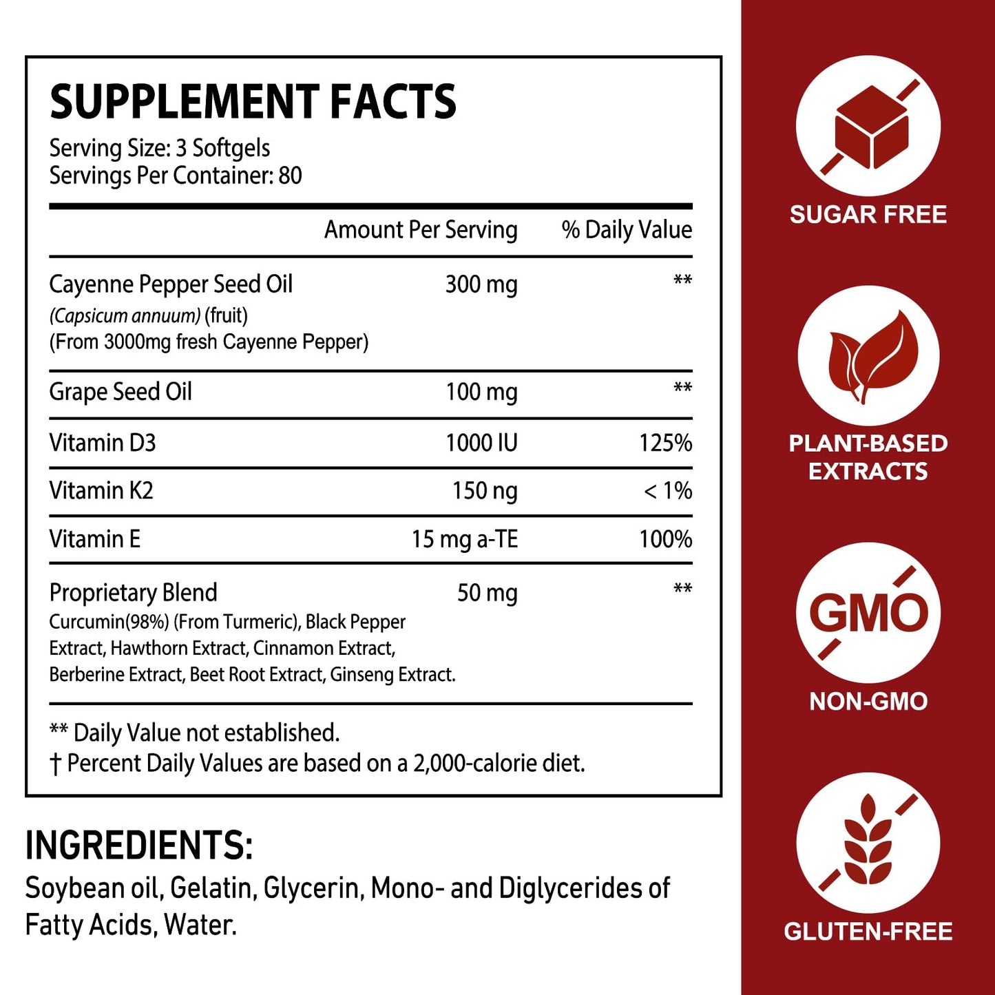 YIEEGCM Cayenne Pepper Capsules with Turmeric & Beetroot Softgels 240 Count