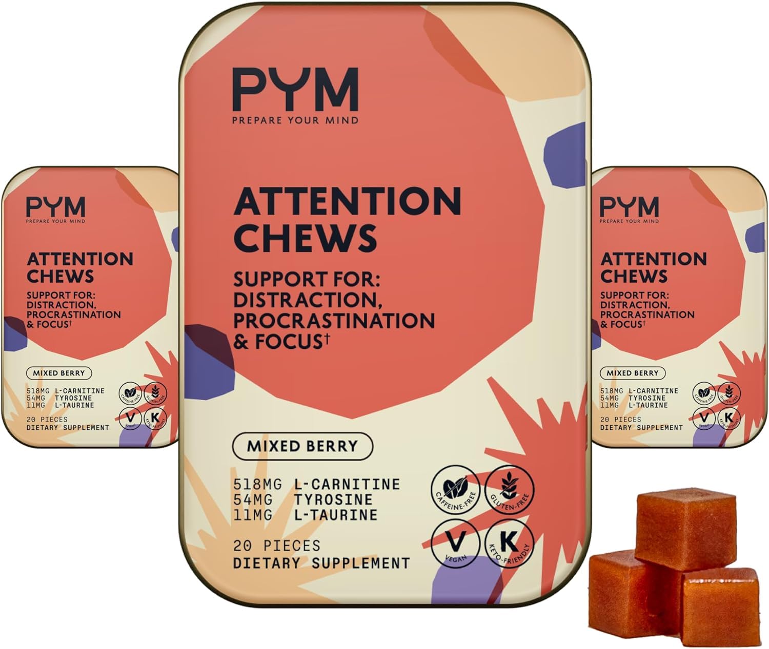 PYM Health Attention Chews Chewable, 60 Count