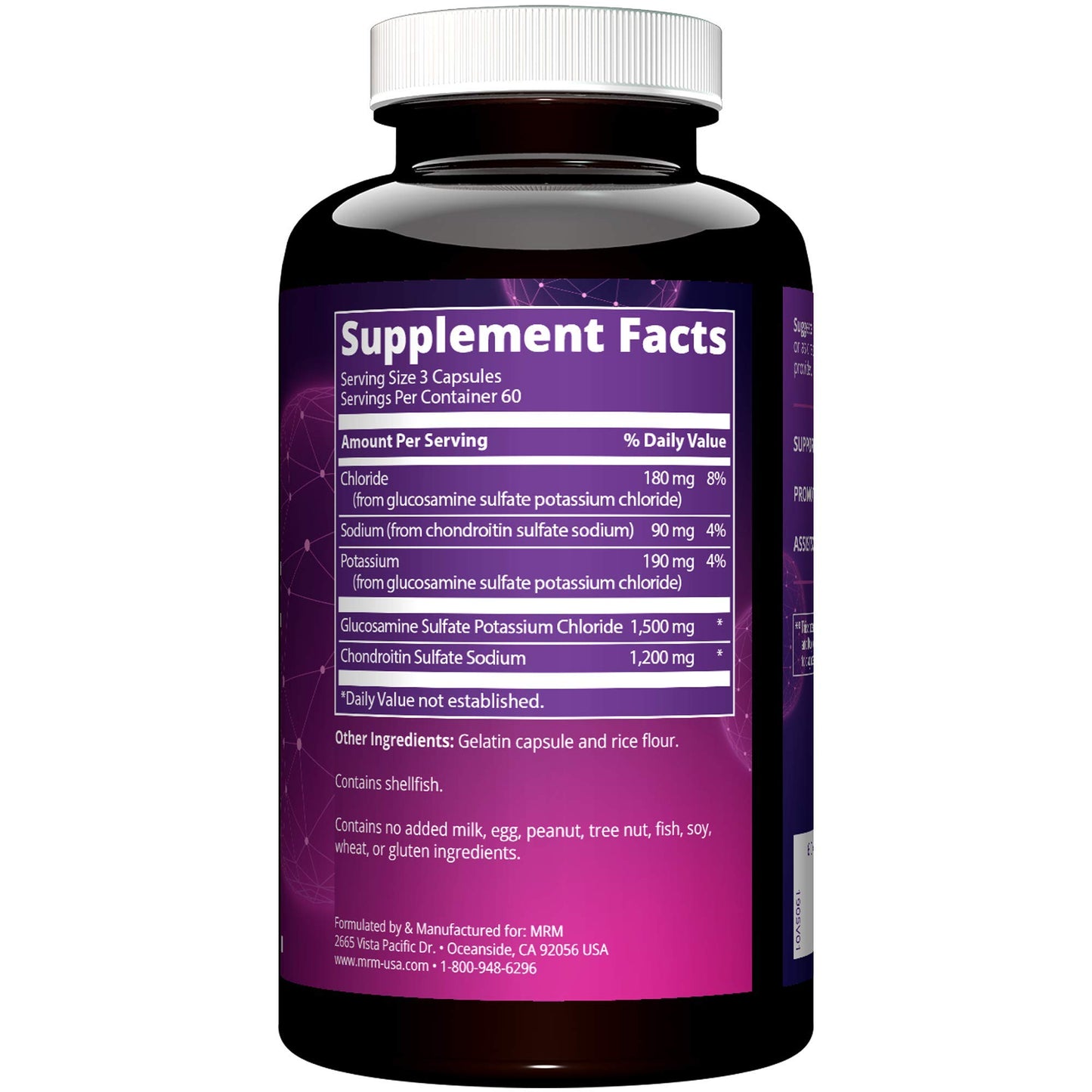 MRM Glucosamine 1500mg & Chondroitin Sulfate 1200mg Capsules, 180 Count
