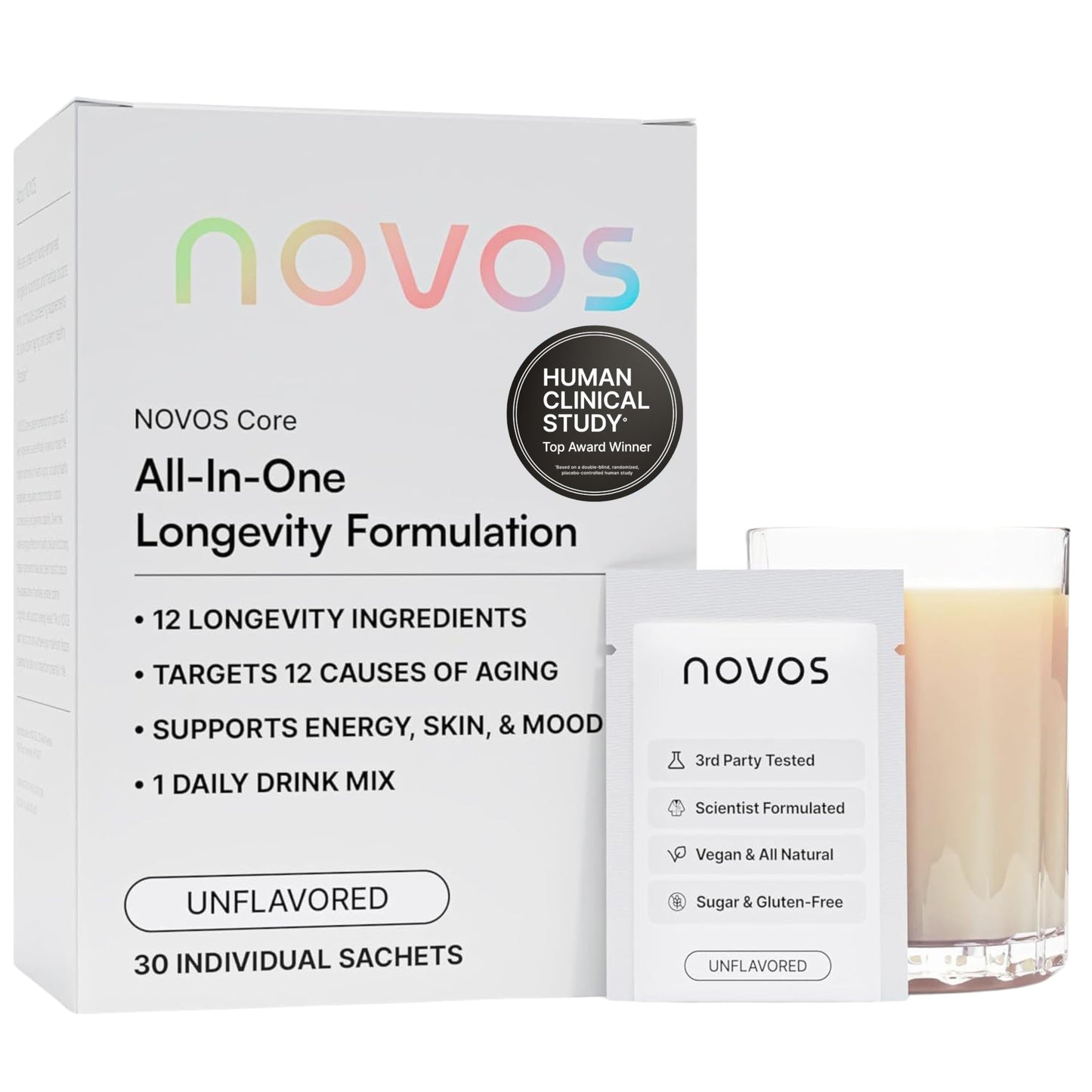 NOVOS Core Daily Longevity Supplement Powder 15.9 Ounce