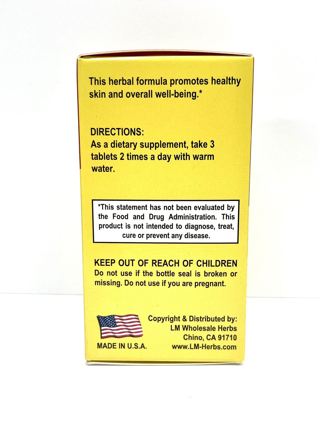 Lao Wei Derma Care Dietary Herbal Supplement 500mg, 36 Tablets