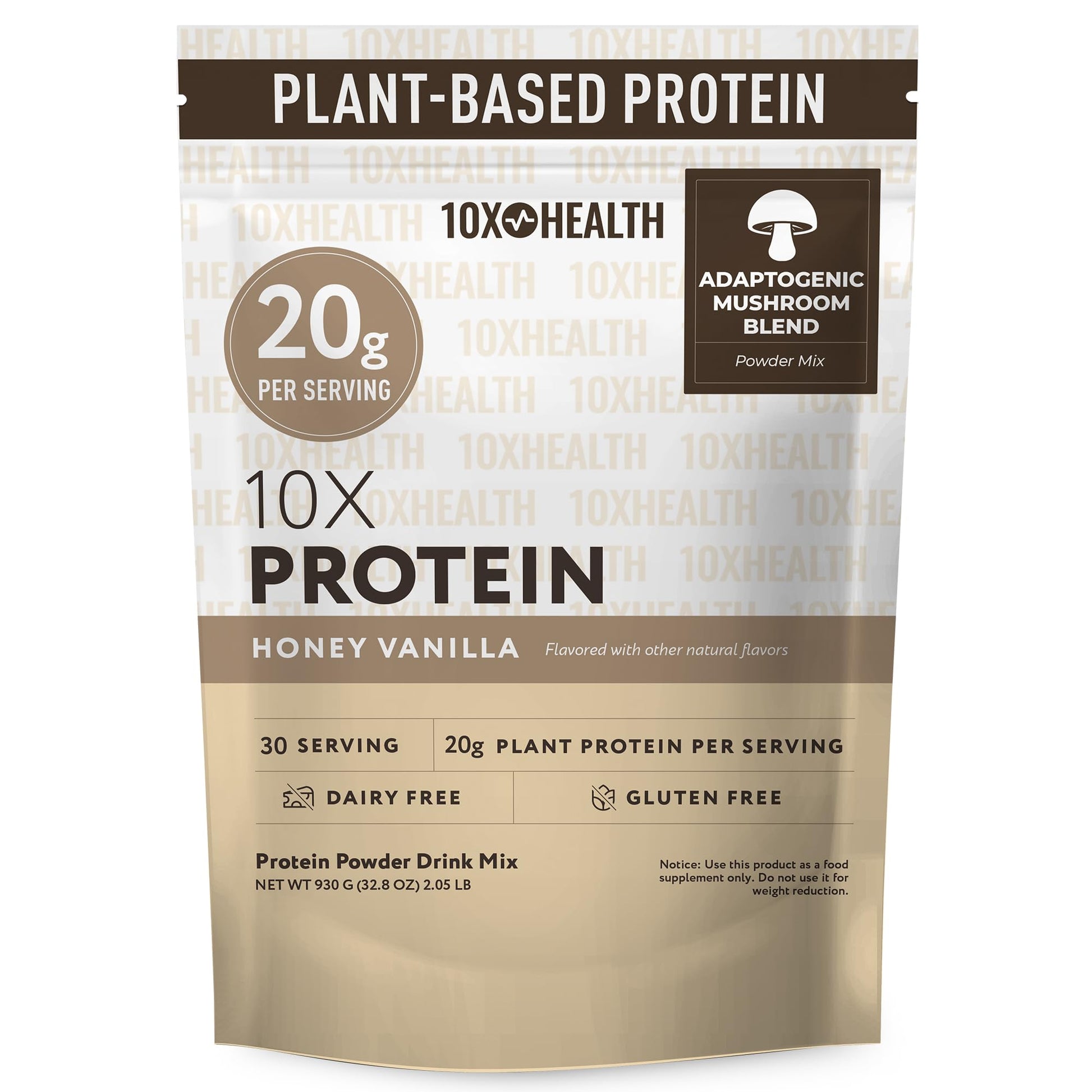 10X Health System Vegan Protein Powder, Plant-Based Protein Powder, 37 Servings