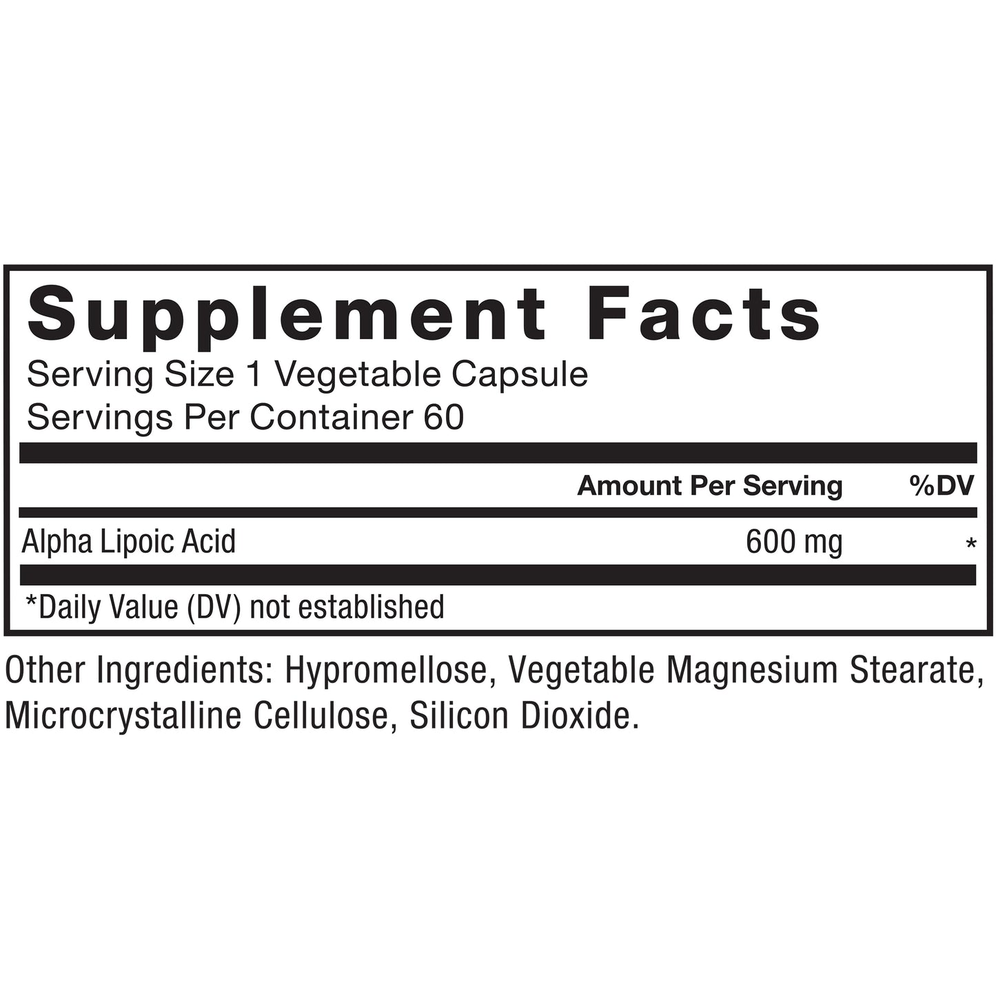 Force Factor Alpha Lipoic Acid 600mg Capsules, 60 Vegetable Capsules