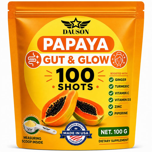 DAUSON Papaya Shots for Healthy Gut & Glowing Skin Powder 3.53 Ounce