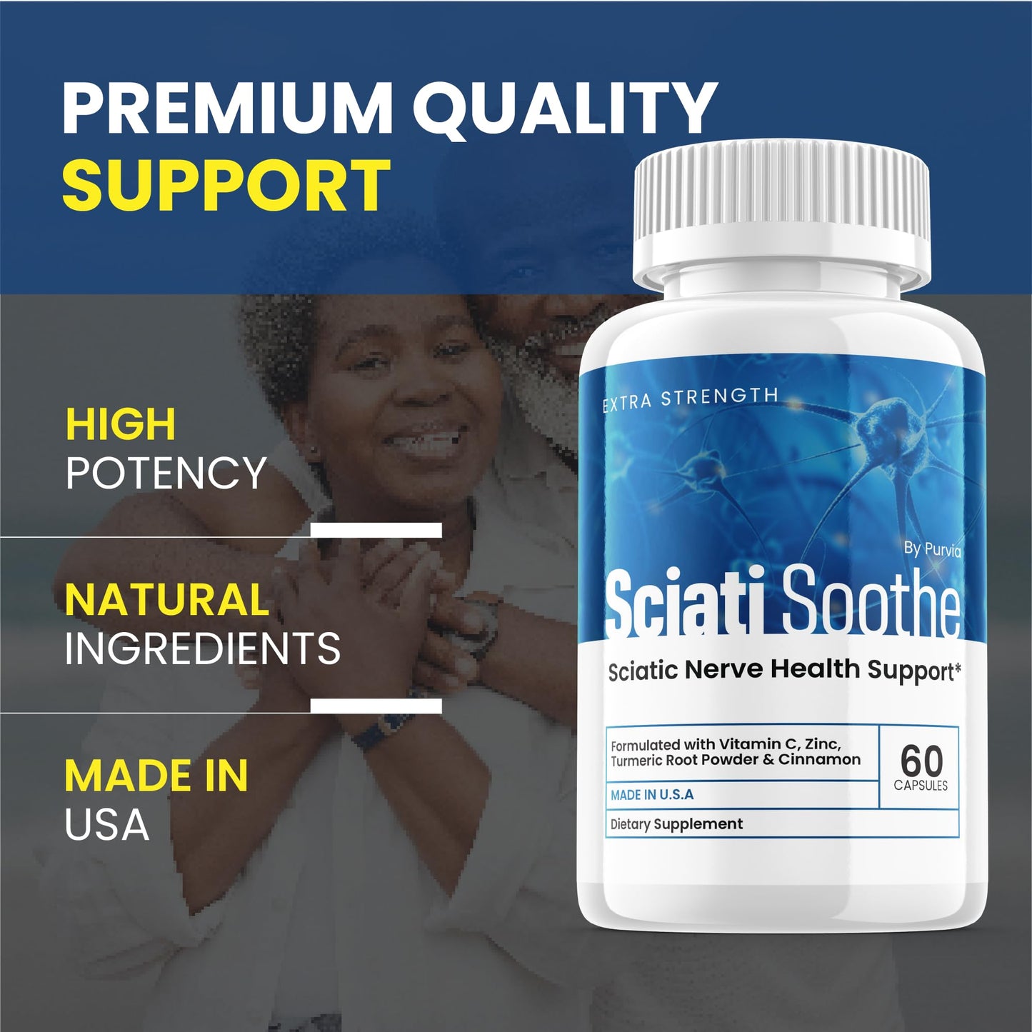 Purvia Sciatisoothe Capsules, 300 Count
