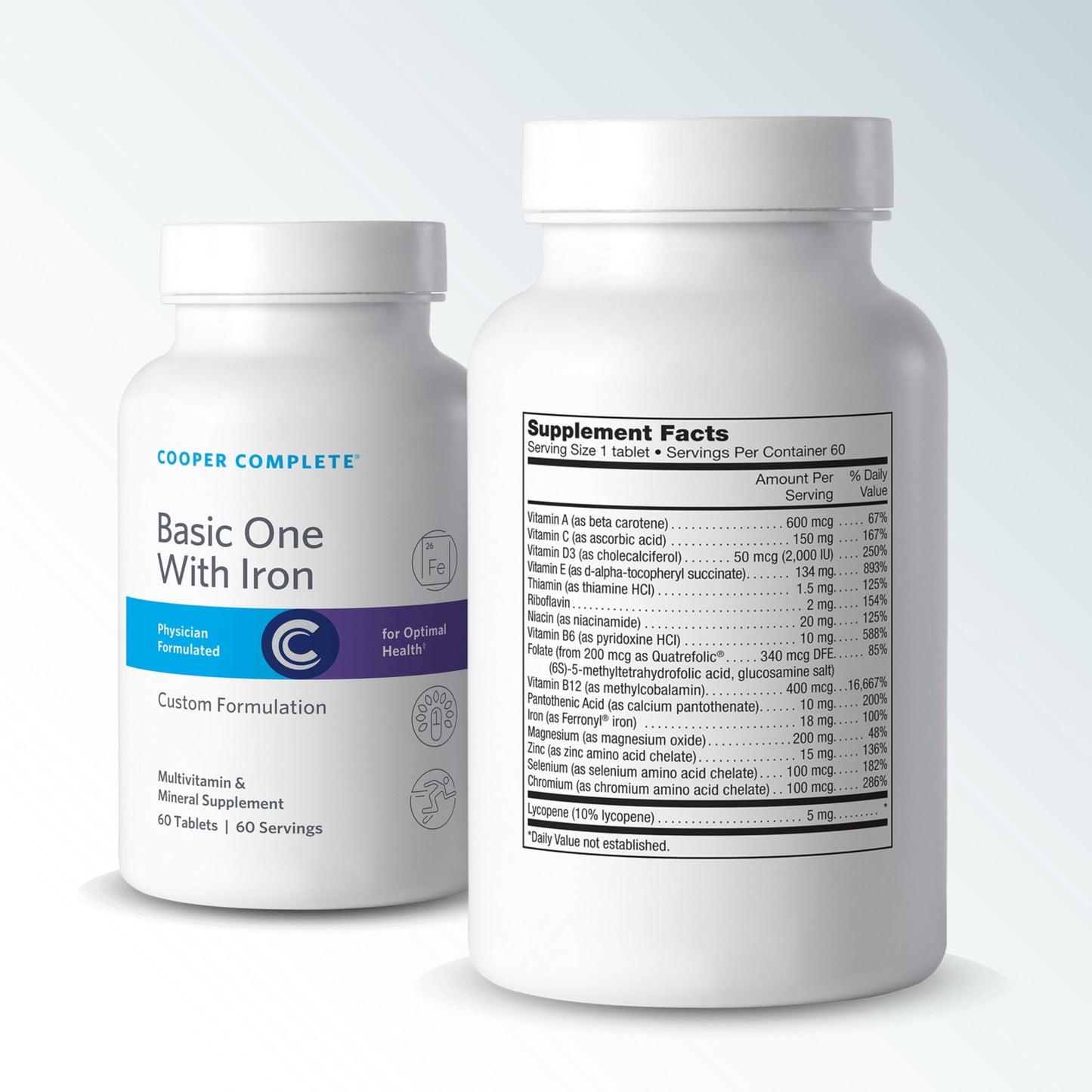 Cooper Complete Basic One Multivitamin with Iron + Omega-3 Tablets and Softgels, 3