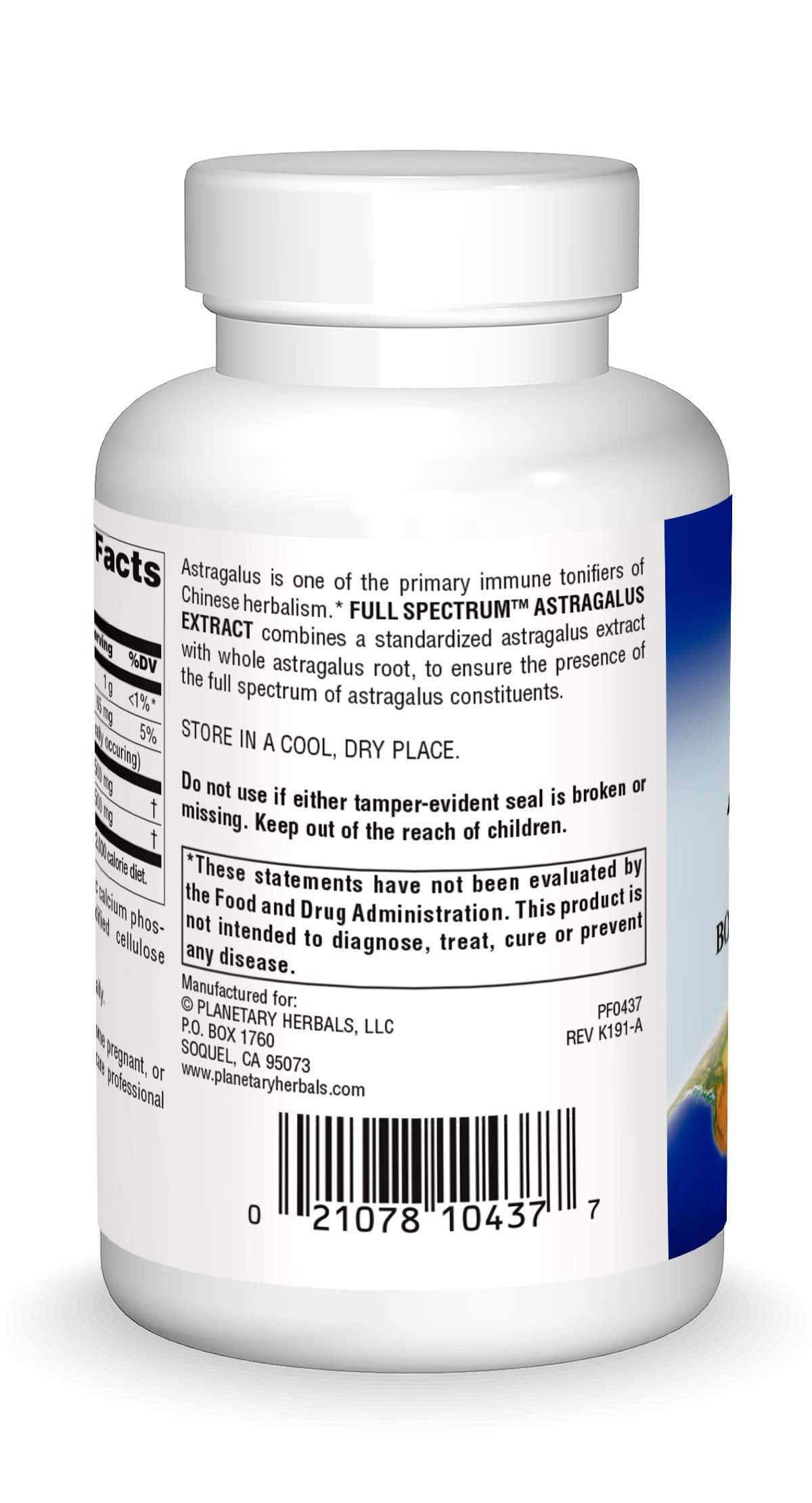Planetary Herbals Full Spectrum Astragalus Extract 500 mg Tablets, 120 Count