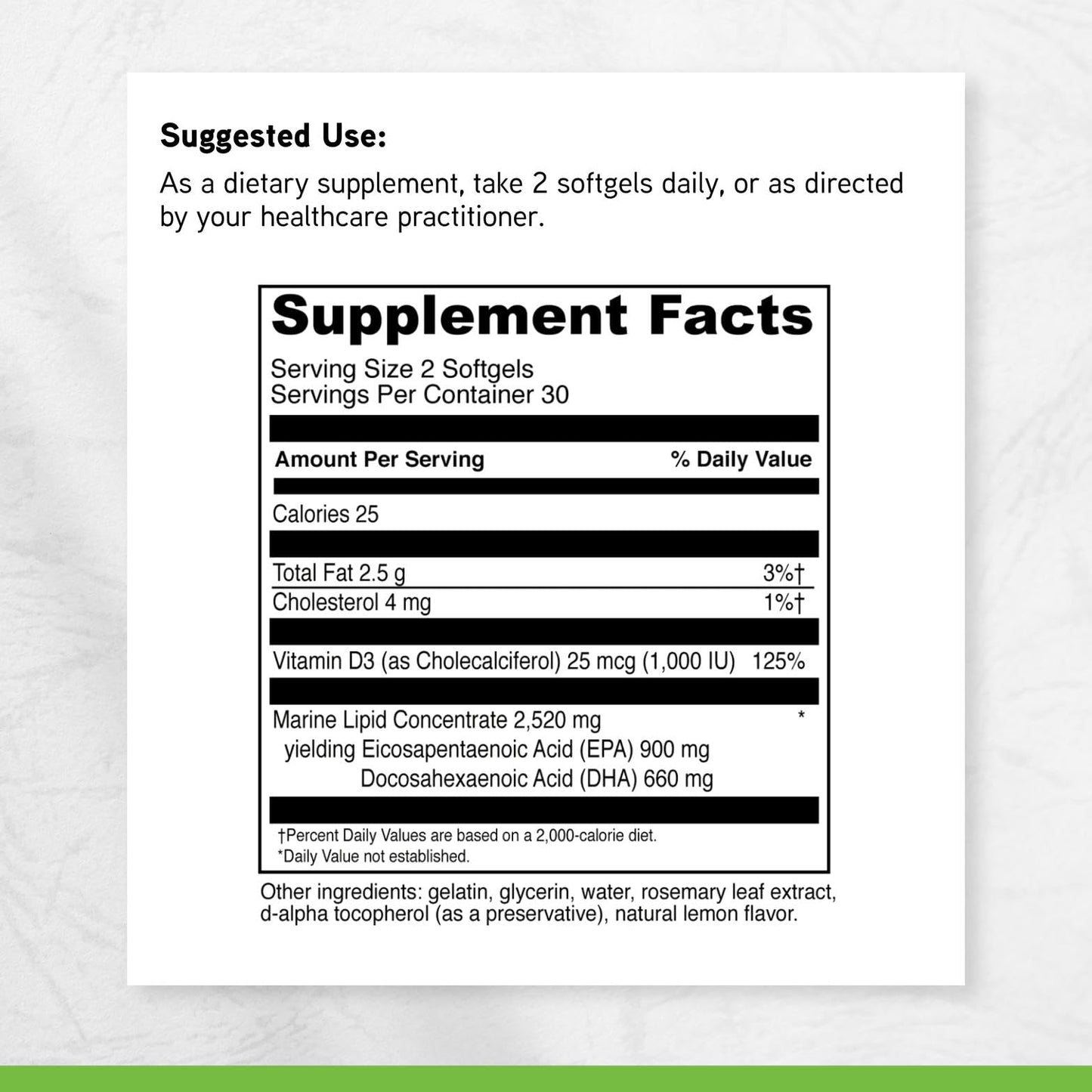 DAVINCI Omega 3 HP-D Dietary Supplement with Vitamin D3, 60 Tablets