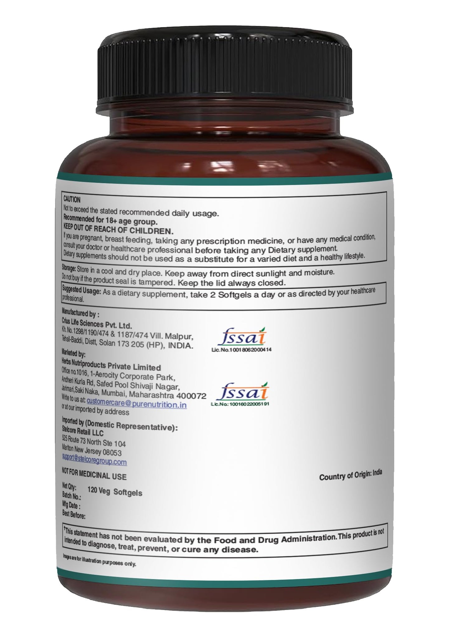 Pure Nutrition Natural Treasures Vegan Omega 3-5-6-7-9 Softgels 120