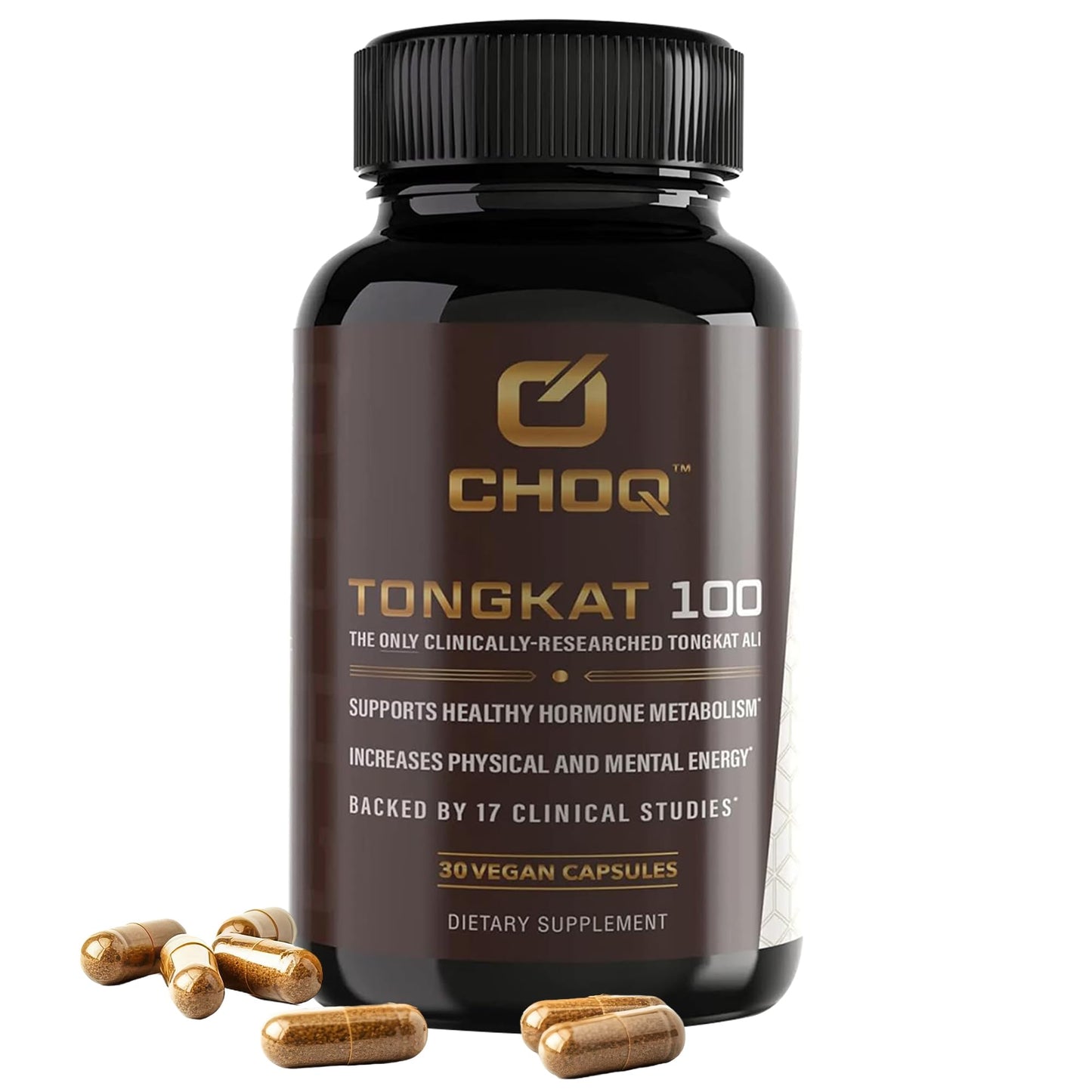 CHOQ Tongkat Ali Extract 100mg LJ100 Longjack Clinically Proven Capsule, 30 Capsules