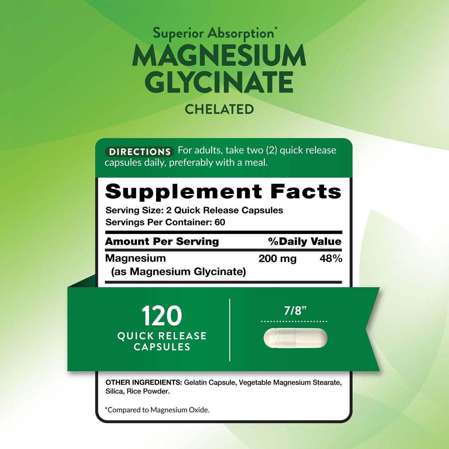 Nature's Truth Magnesium Glycinate 200mg Capsule, 120 Capsules