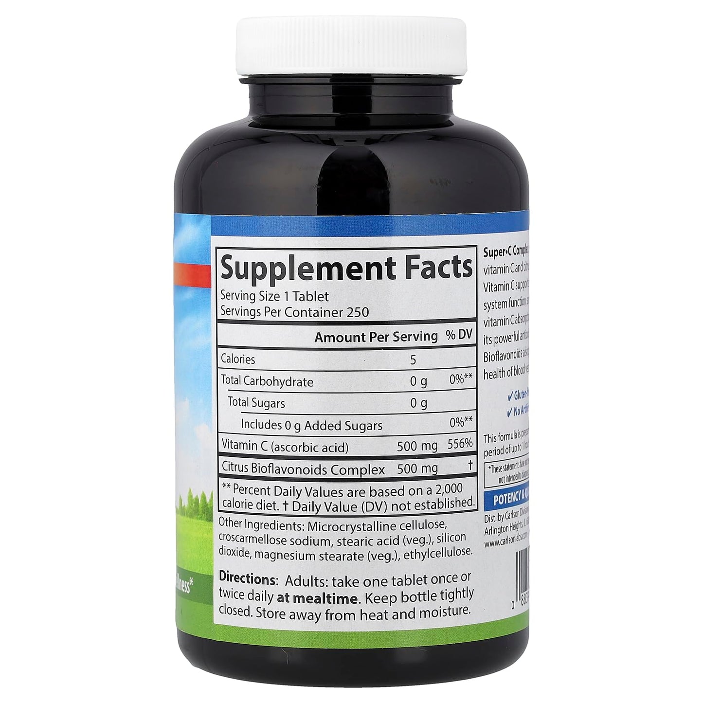 Carlson Super C Complex, Bioflavonoids and C Vegetarian Tablets, 250