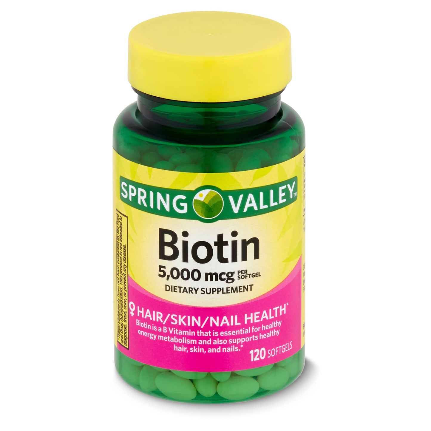 Spring Valley Biotin 5000 mcg Softgels, 120 Count