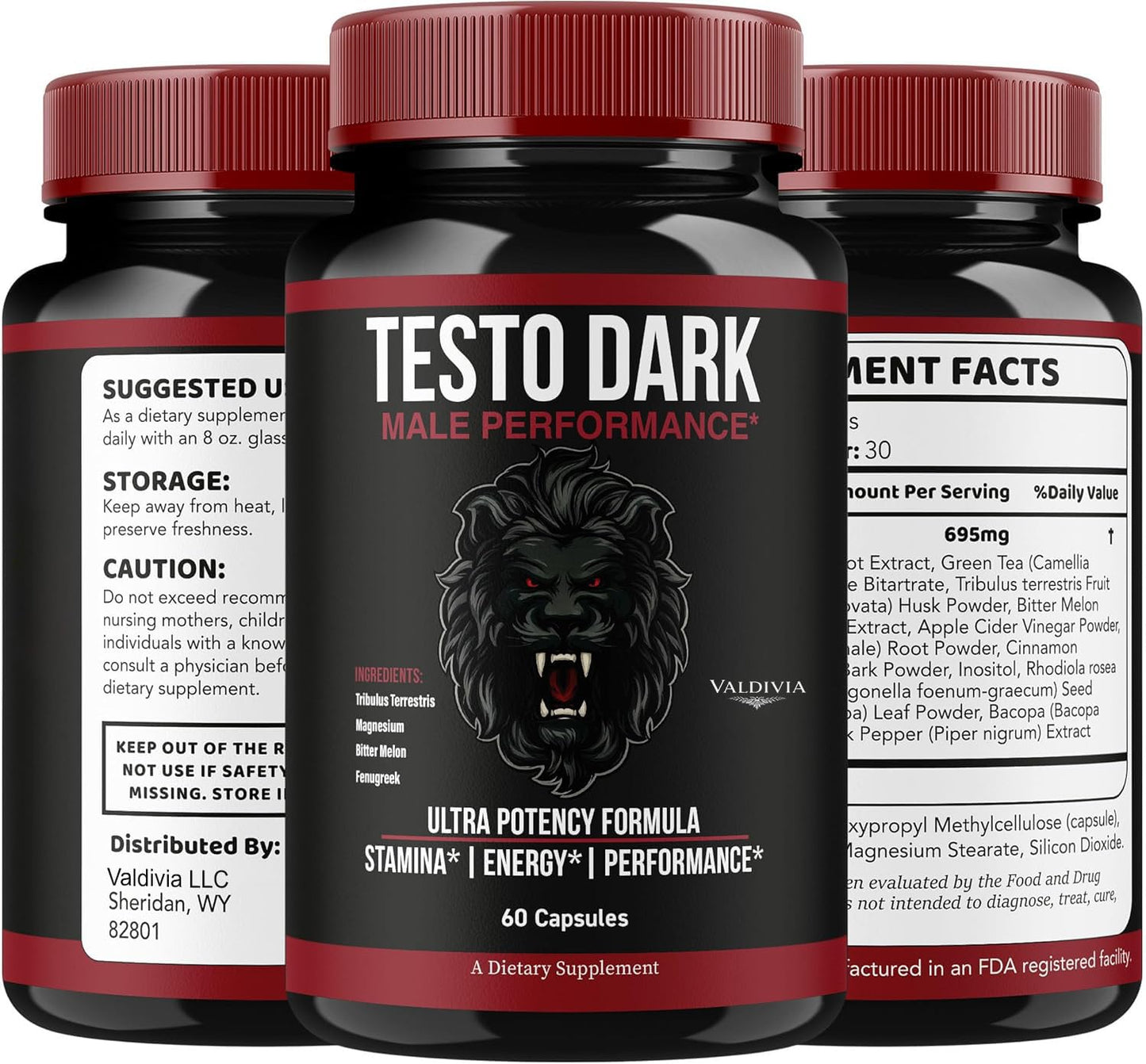Valdivia TestoDark Premium Advanced Formula 180 Capsules