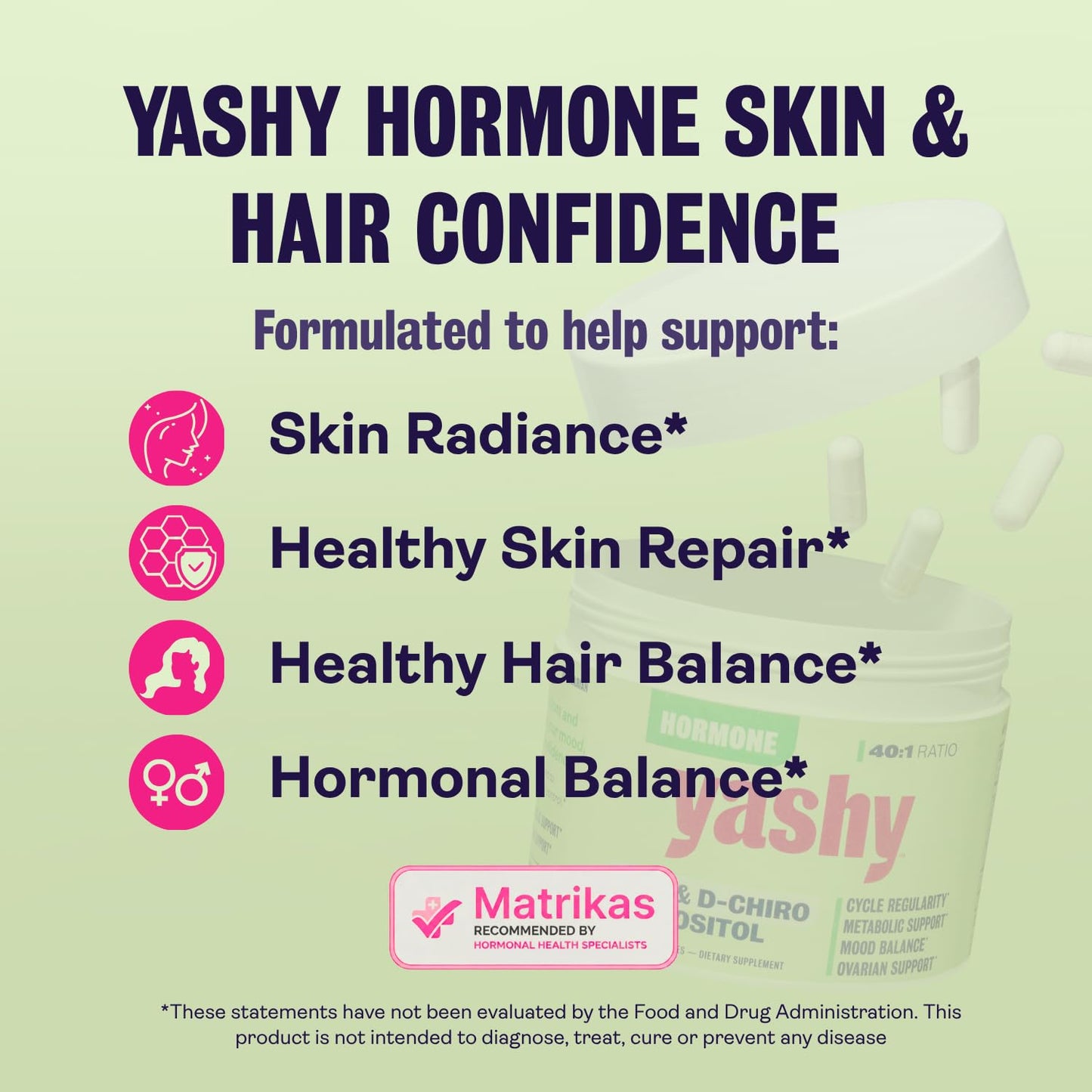 YASHY Hormone Skin & Hair Confidence Capsules, 60 Count