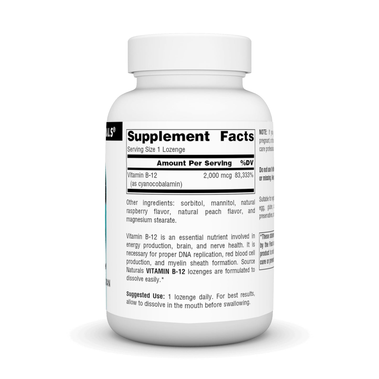 Source Naturals Vitamin B-12 2000 mcg Lozenge, 200 Count