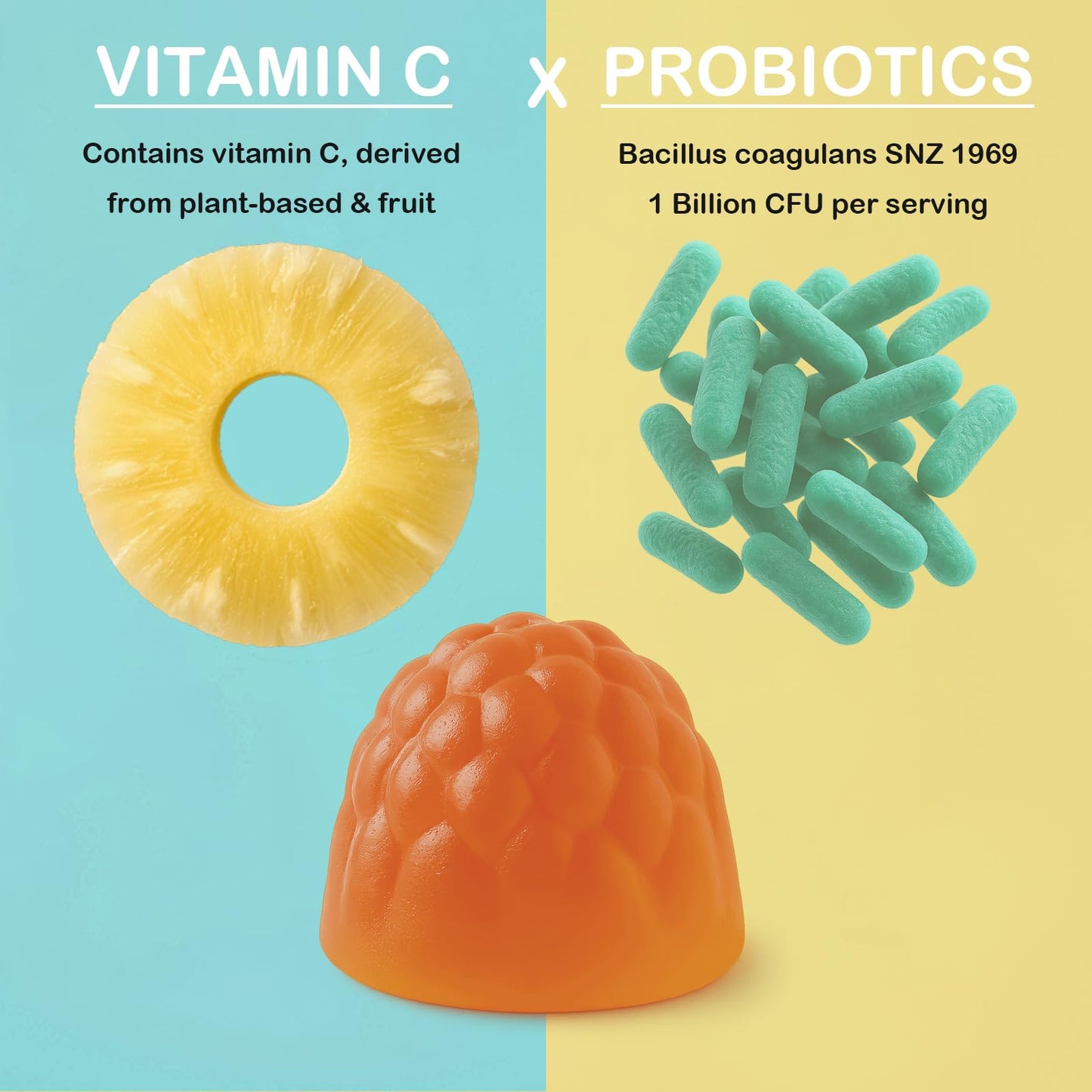 MATOP Pineapple Probiotic Gummies for Women 90 Gummies