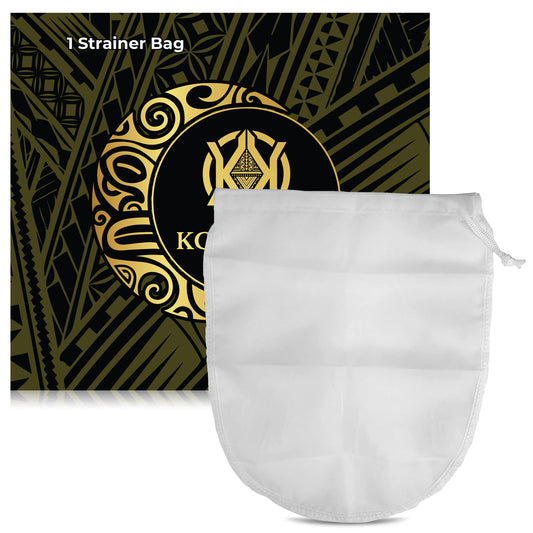 Koa Kava Traditional Kava Strainer Bag, Food-Grade Nylon, 100-Micron Mesh, Drawstring, 10 x 12 Inch, Reusable, 1 Count
