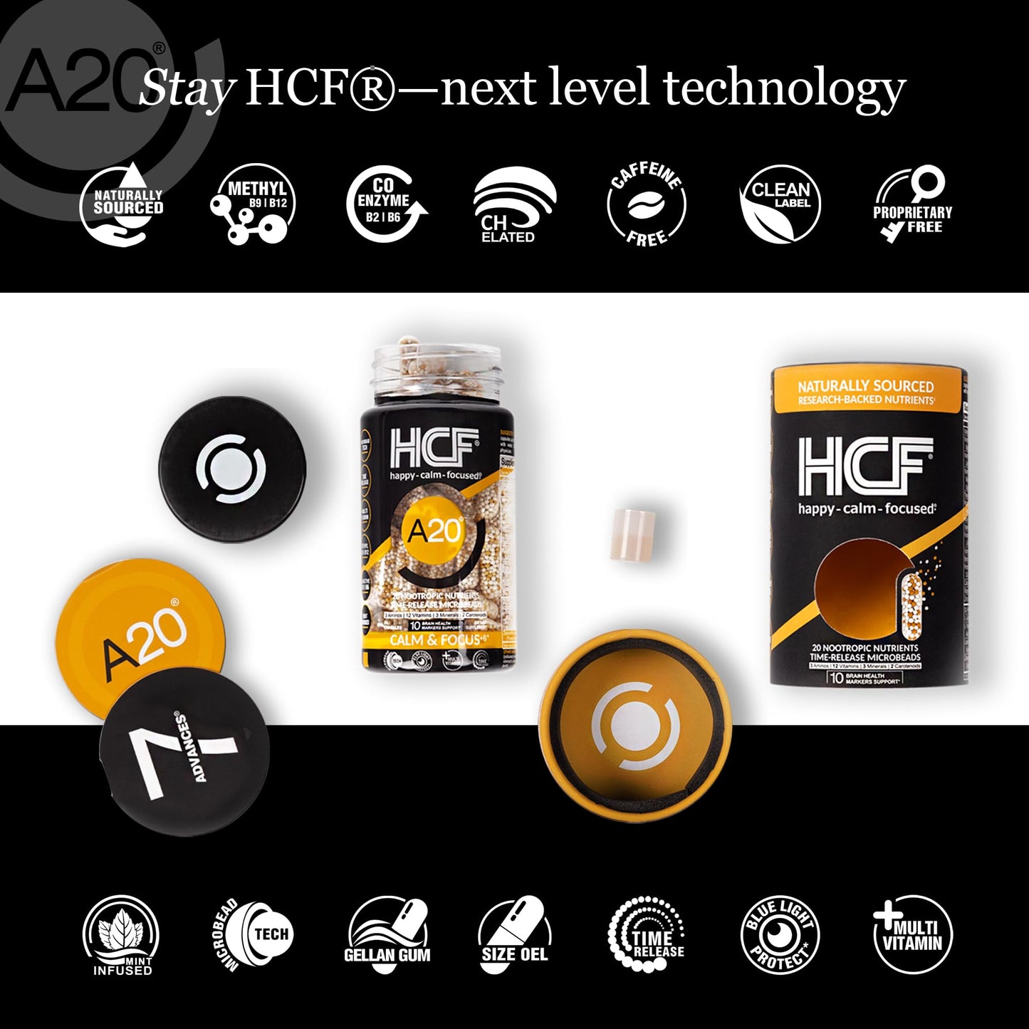 HCF A20 Microbead Brain Health Capsules 90 Capsules