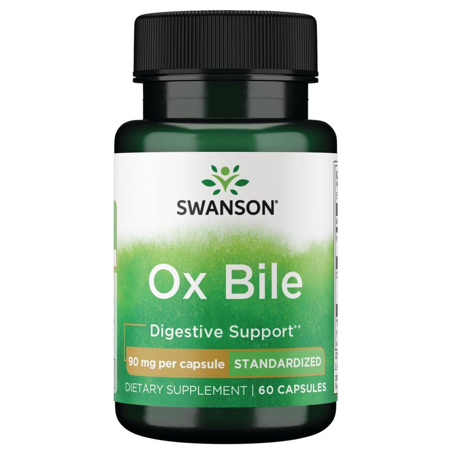 Swanson Ox Bile Standardized 90 mg Capsules, 60 Count