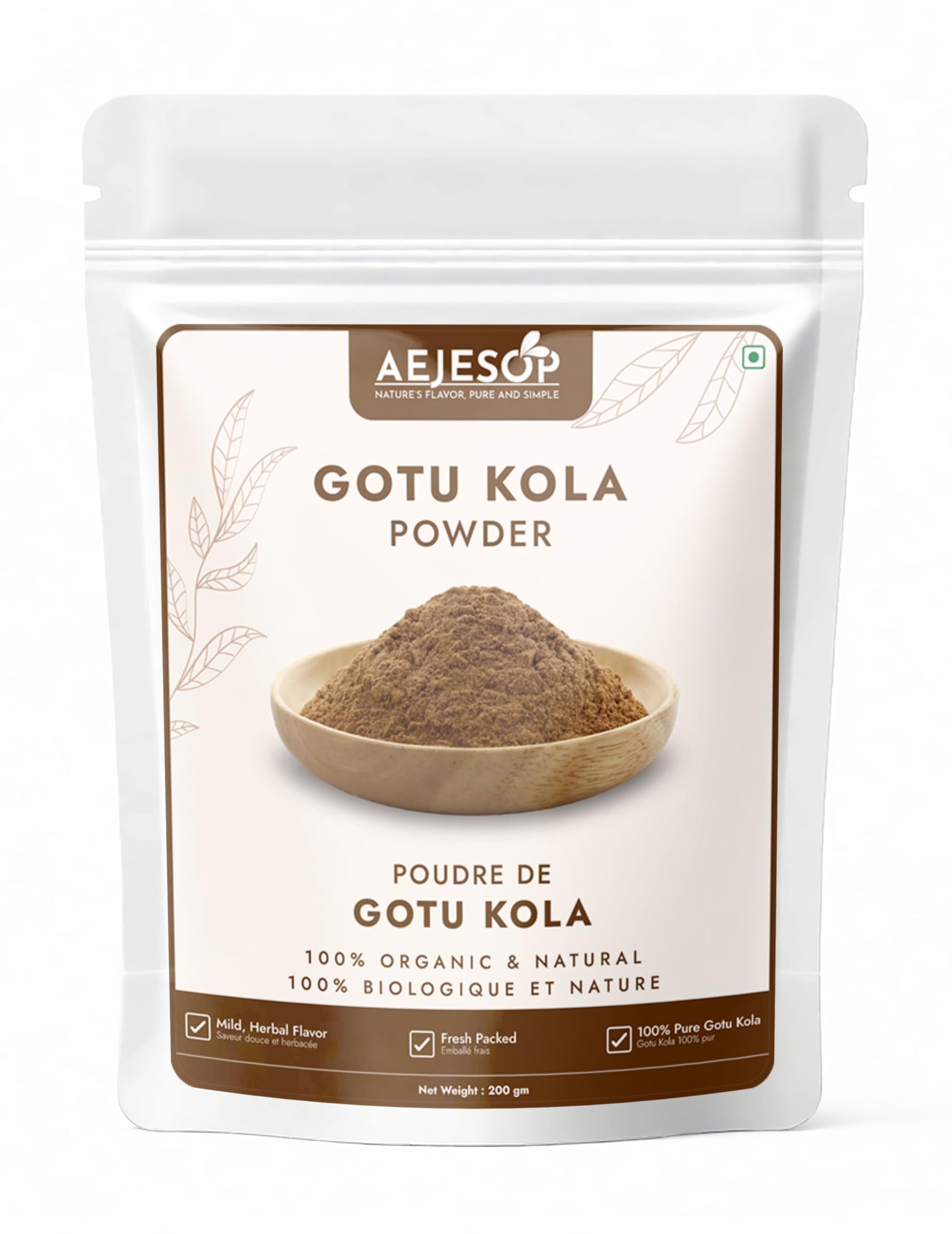 AEJESOP Organic Gotu Kola Powder 7 Ounce
