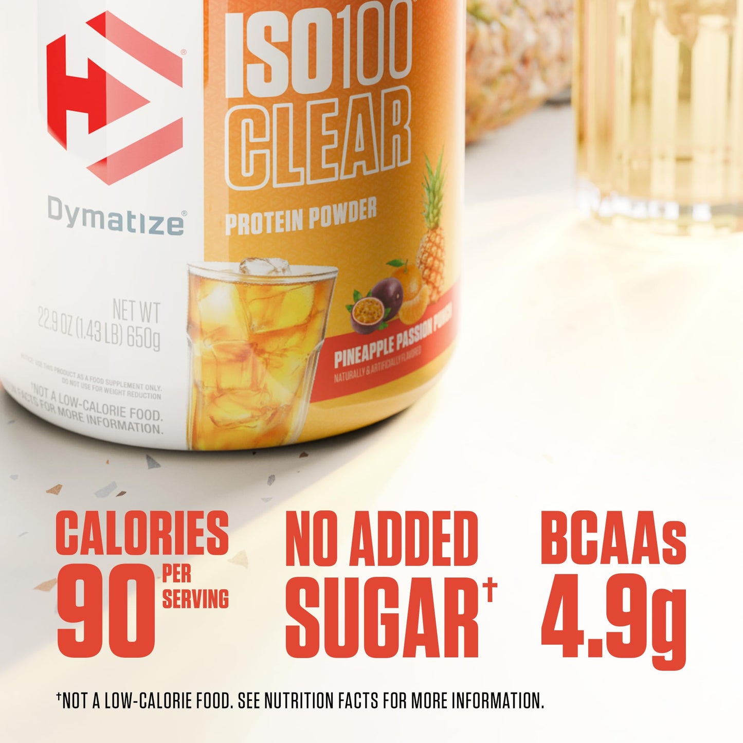 Dymatize ISO100 Clear Protein Powder, 100% Whey Isolate, Pineapple Passion, 22.9 oz