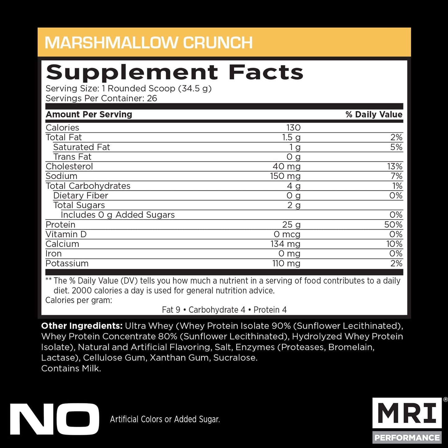 MRI Ultra Whey Protein 25g Hydrolyzed Isolate Blend Powder Marshmallow Crunch, 16 Servings