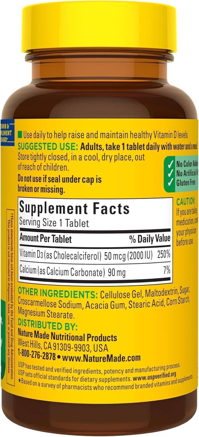 Nature Made Vitamin D3 Tablets, 100 Count
