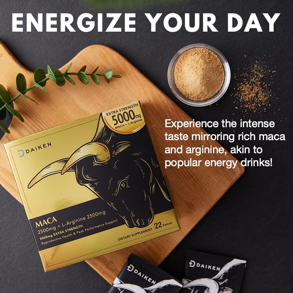 DAIKEN Extra Strength Maca Root & L-Arginine Powder, 5.75 oz
