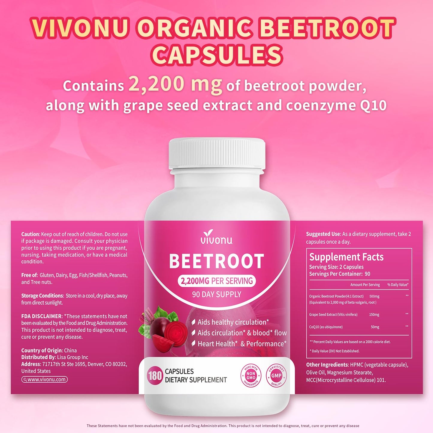 VivoNu Beetroot Gummies 60 Count