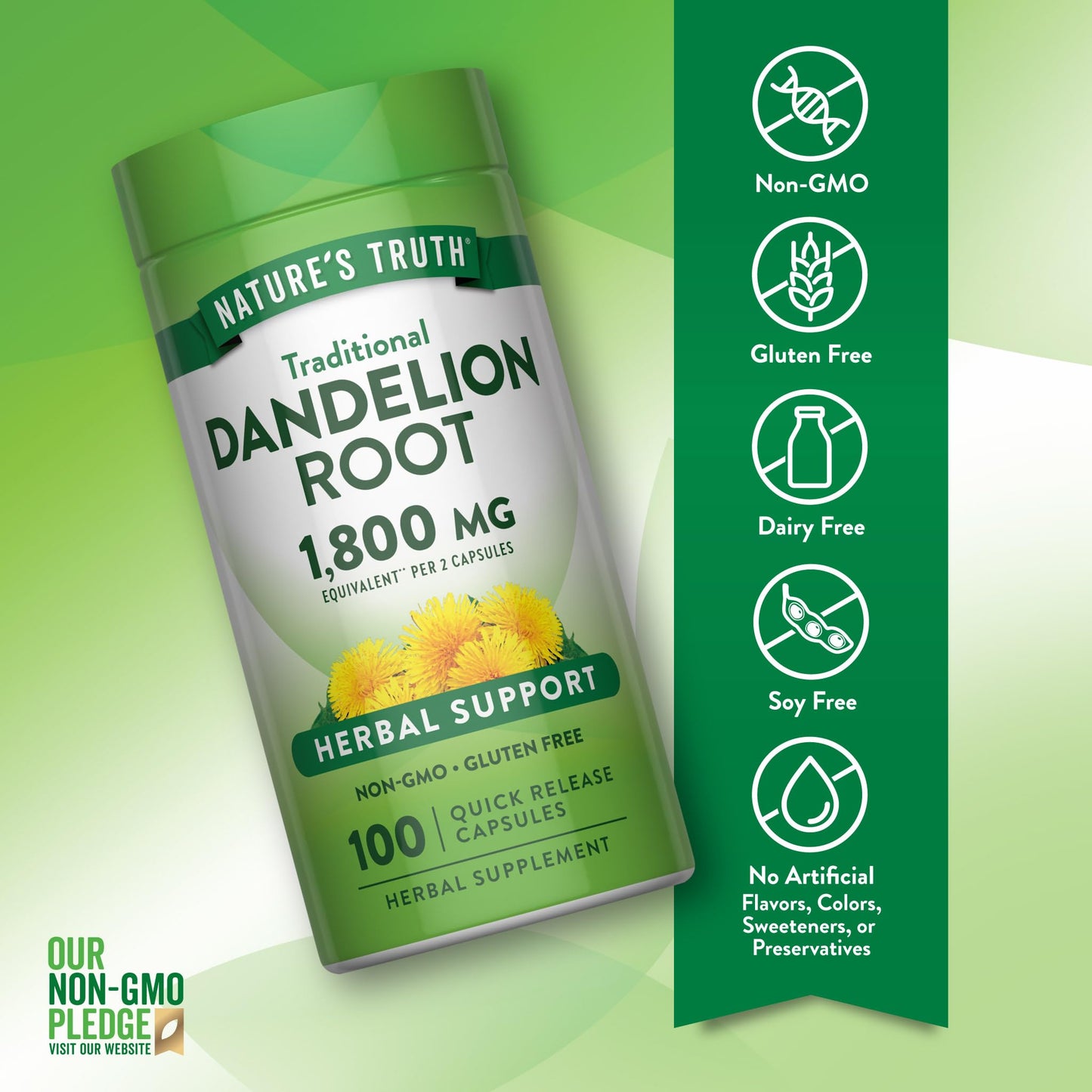 Nature's Truth Dandelion Root Capsules 100 Capsules