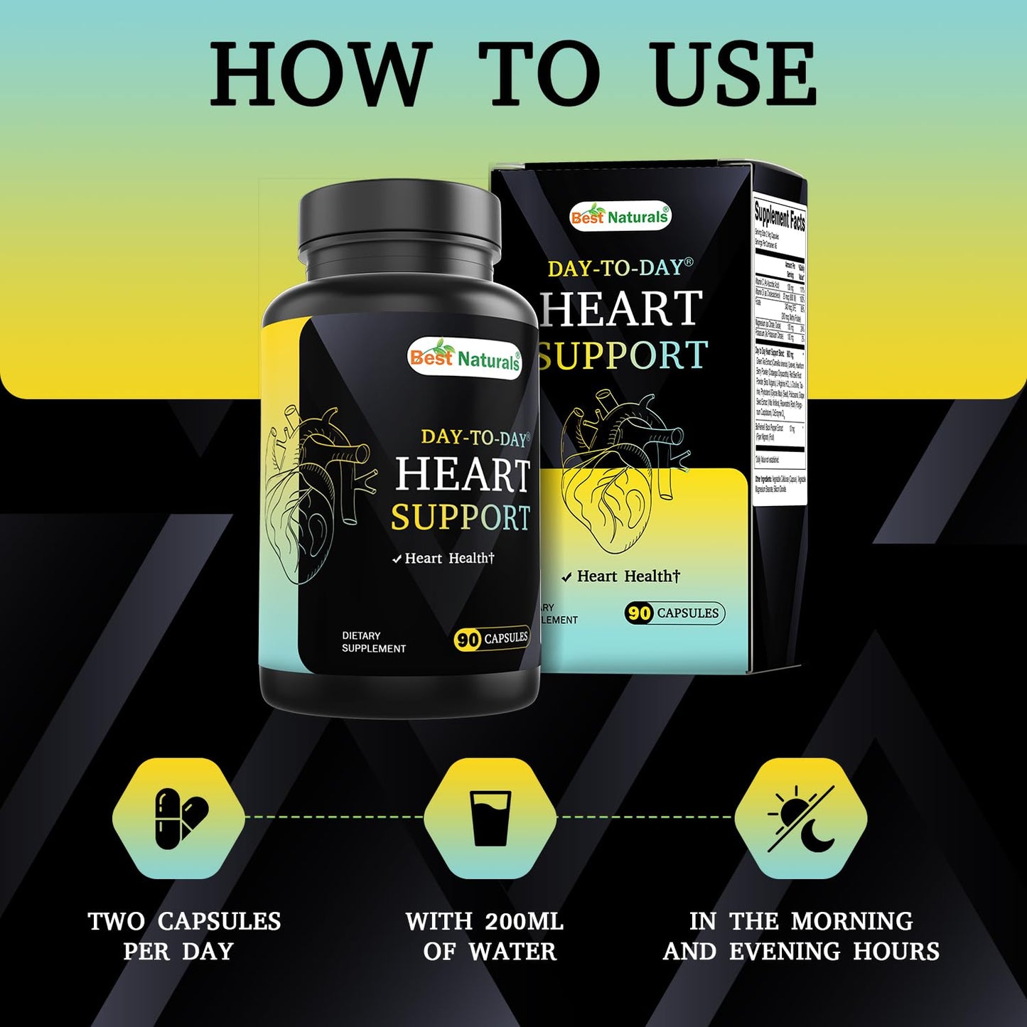 Best Naturals Day-to-Day Heart Health Support Capsules, 90 Count