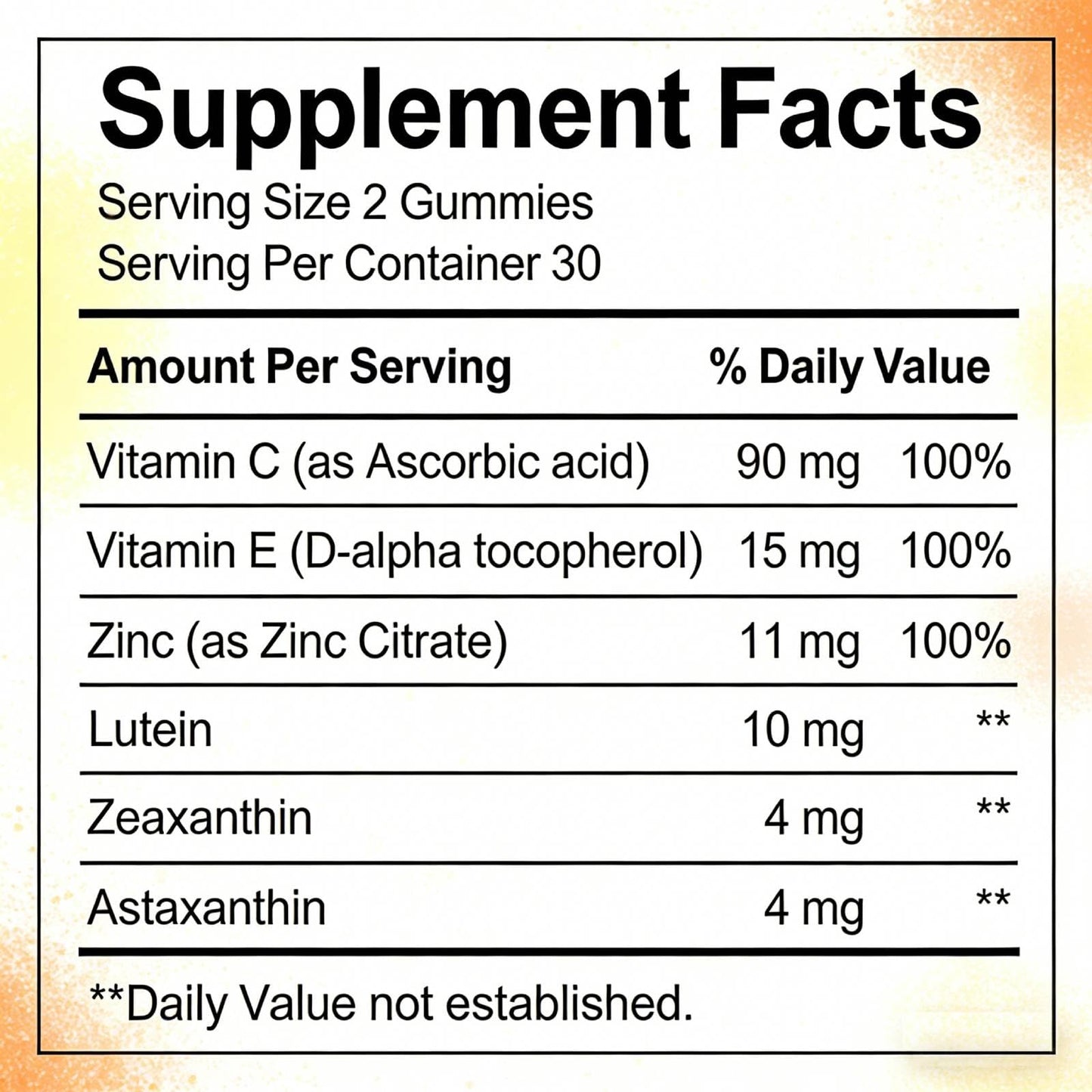 LWLQCZJ Lutein Gummies Eye Health Gummy Supplement 60 Count