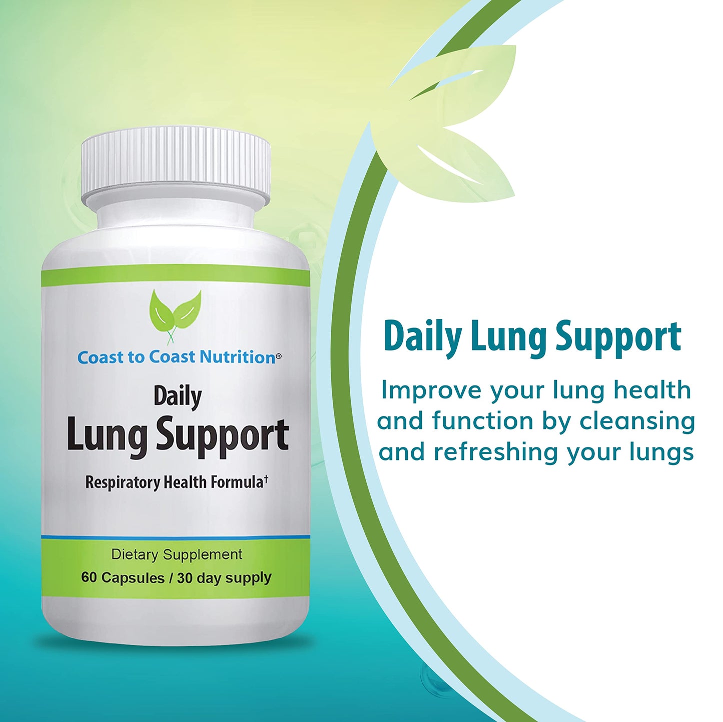 Coast to Coast Nutrition Daily Lung Cleanser & Detox Support Supplement, 60 Capsules