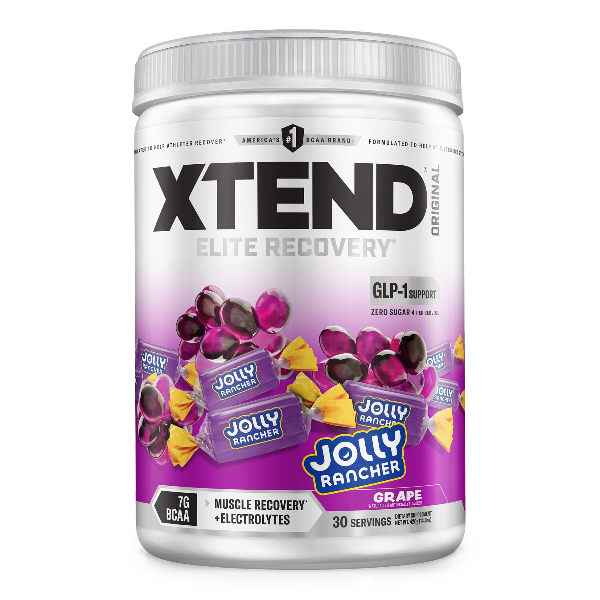 Xtend Original BCAA Powder with Zero Sugar, 14.8 oz, Grape