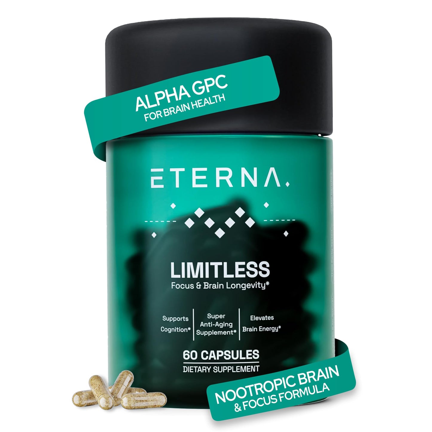 Eterna Limitless Nootropic Brain & Focus Supplement Capsule, 60 Count