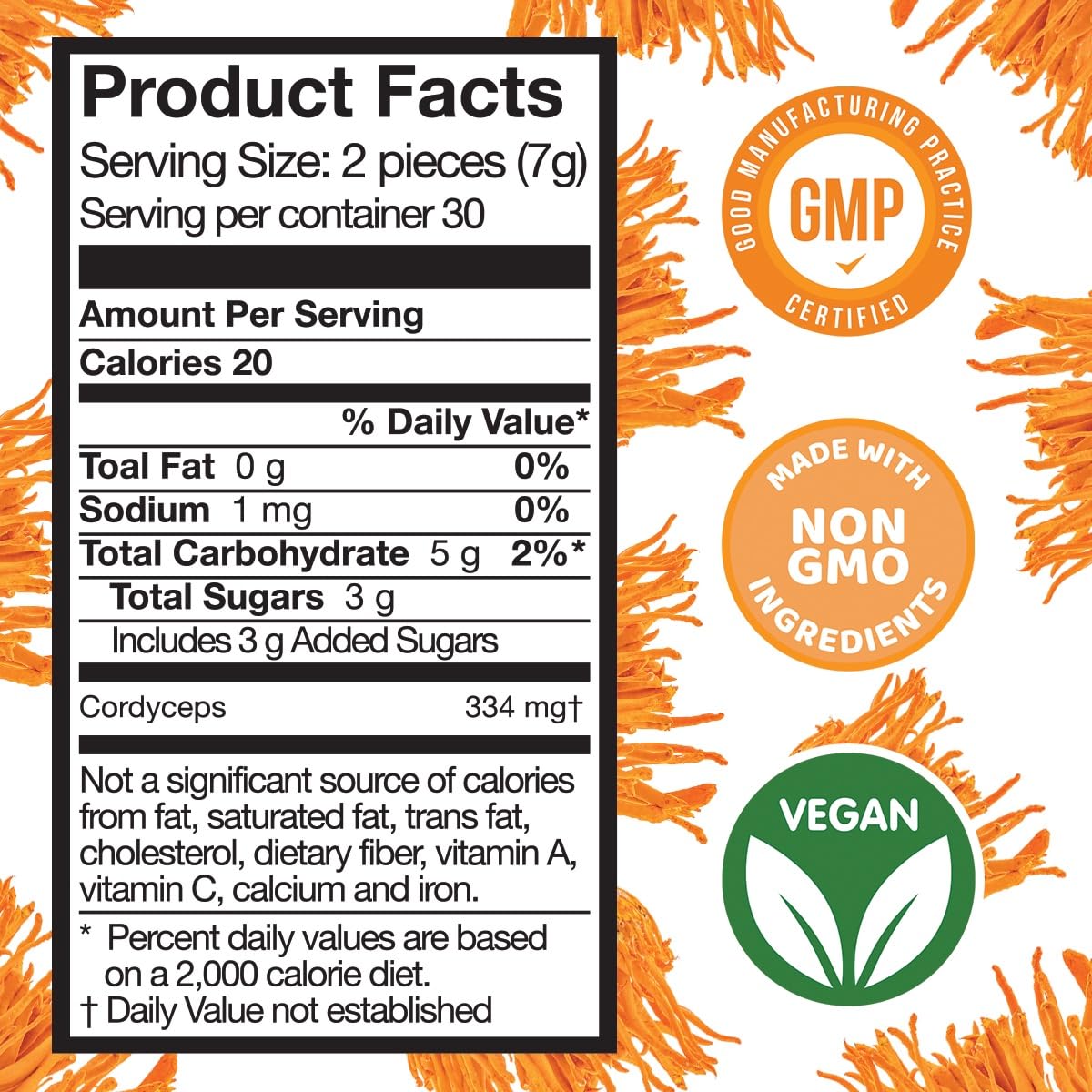 Safer Products Cordyceps Mushroom Gummies, Gummy, 120 Count
