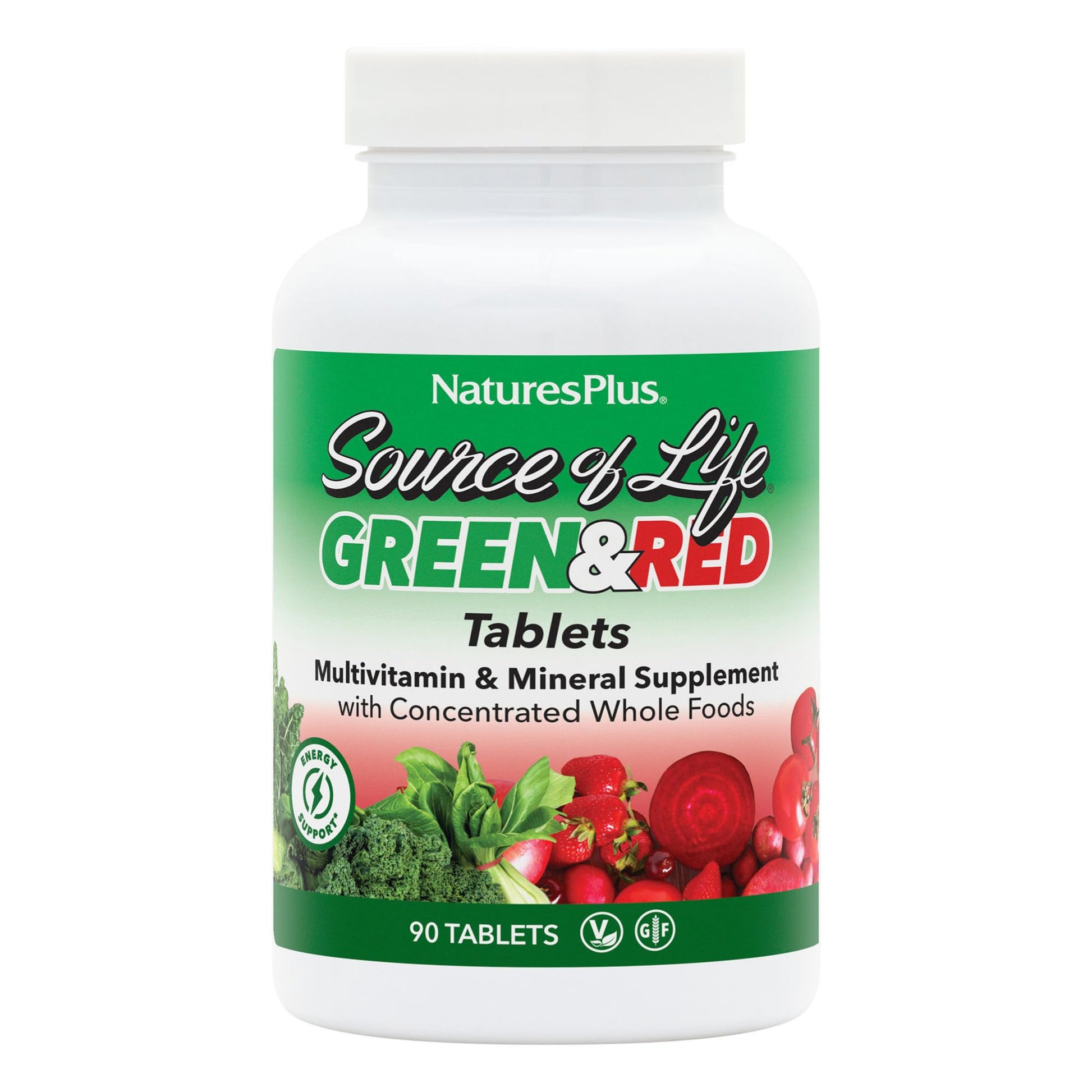 NaturesPlus Source of Life Green & Red Multivitamin Tablet 90 Tablets