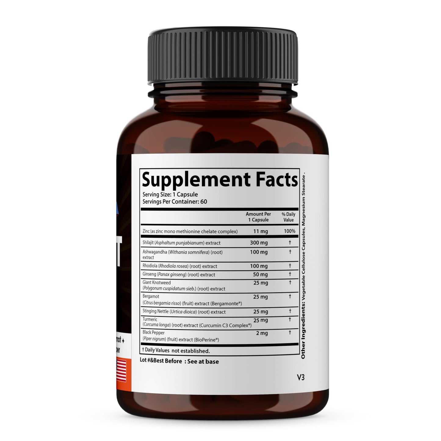 SANDHUHERBALS Shilajit, Sea Moss & Zinc Supplement Capsule, 180 Capsules