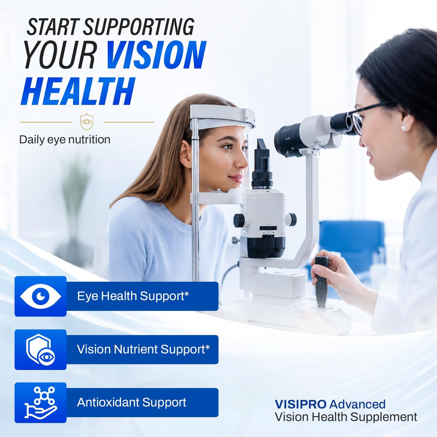 VISIPRO Eye Health Vitamins Daily Vision Support - Lutein & Zeaxanthin Capsule, 60 Capsules