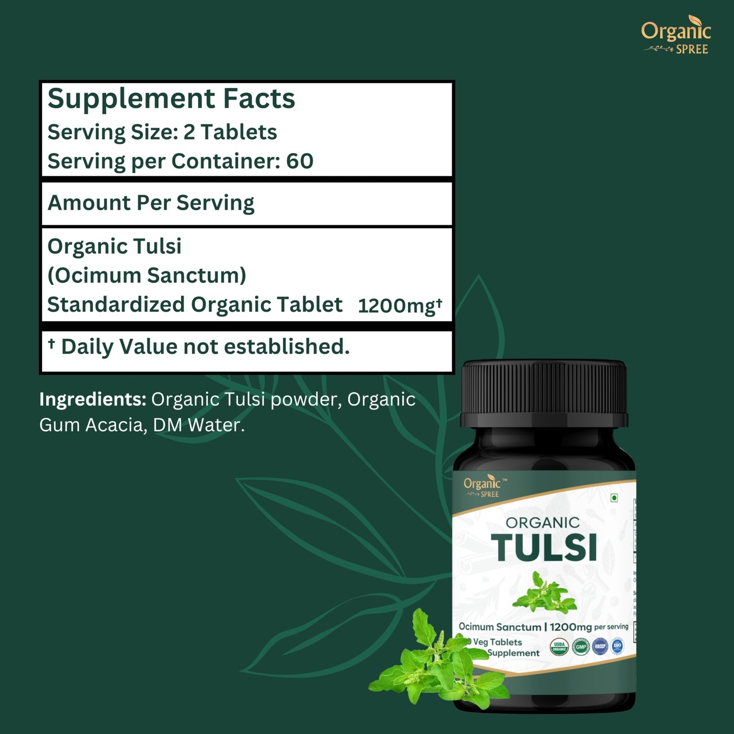 ORGANIC SPREE Tulsi Tablets 120