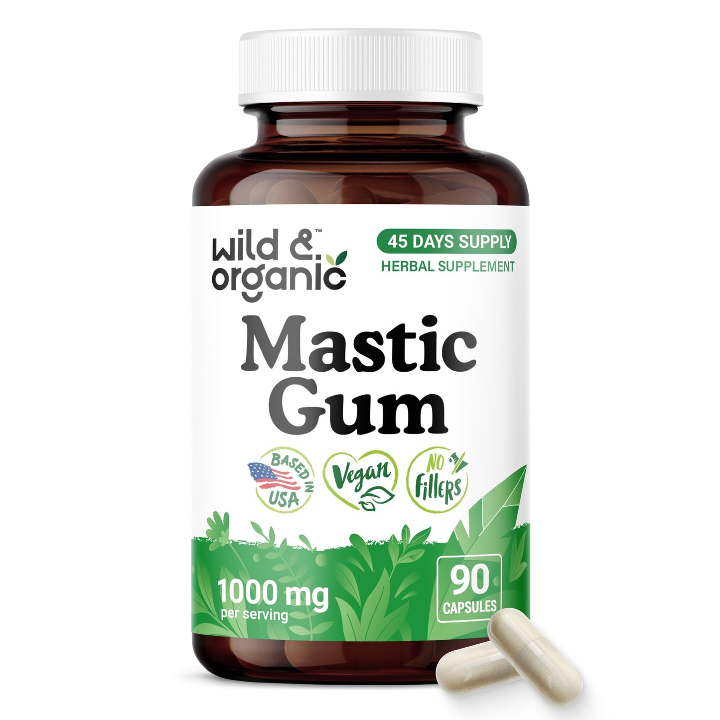 Wild & Organic Mastic Gum Capsules 90 Count
